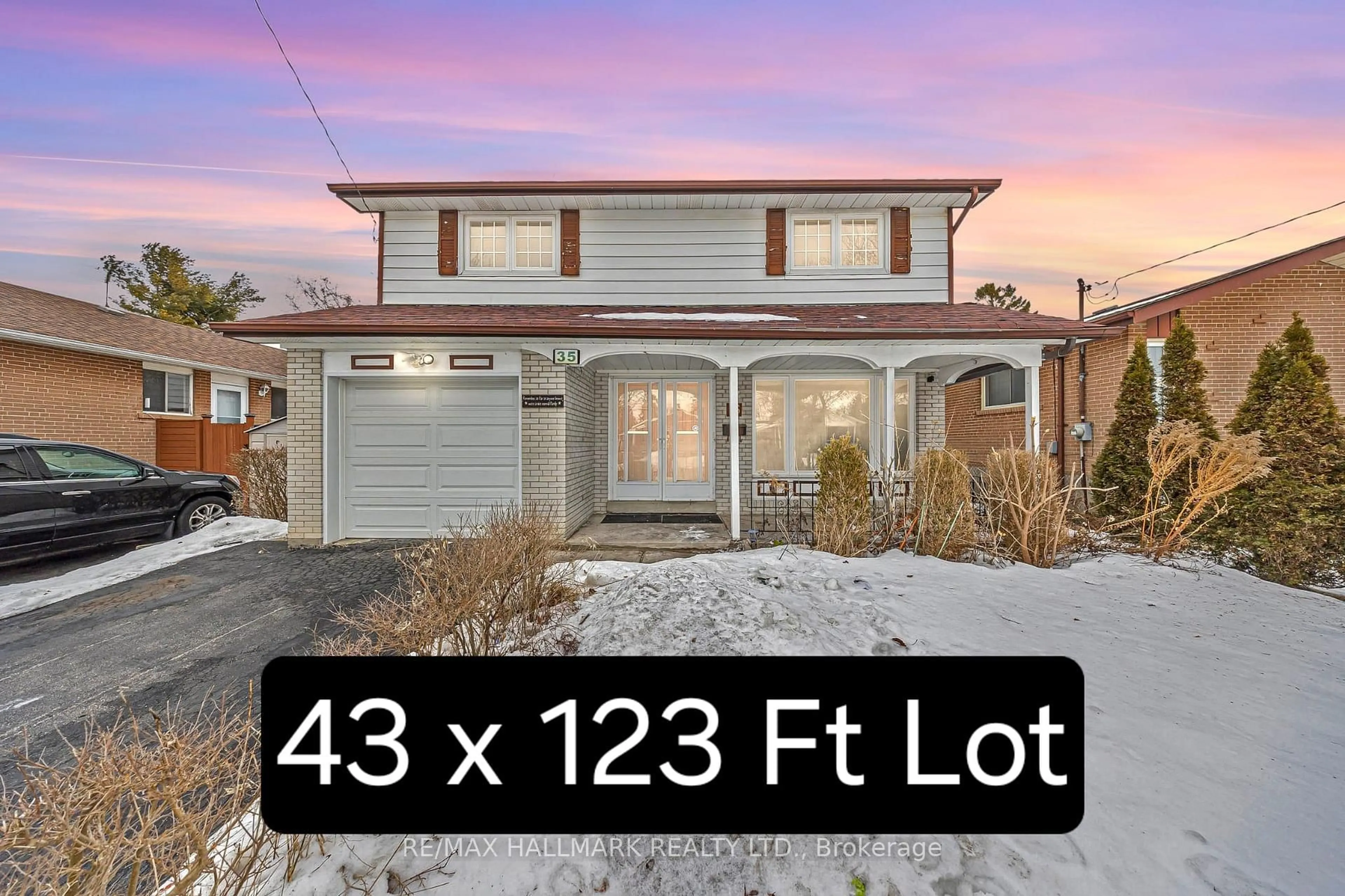 Home with brick exterior material, street for 35 Rowallan Dr, Toronto Ontario M1E 2Y5