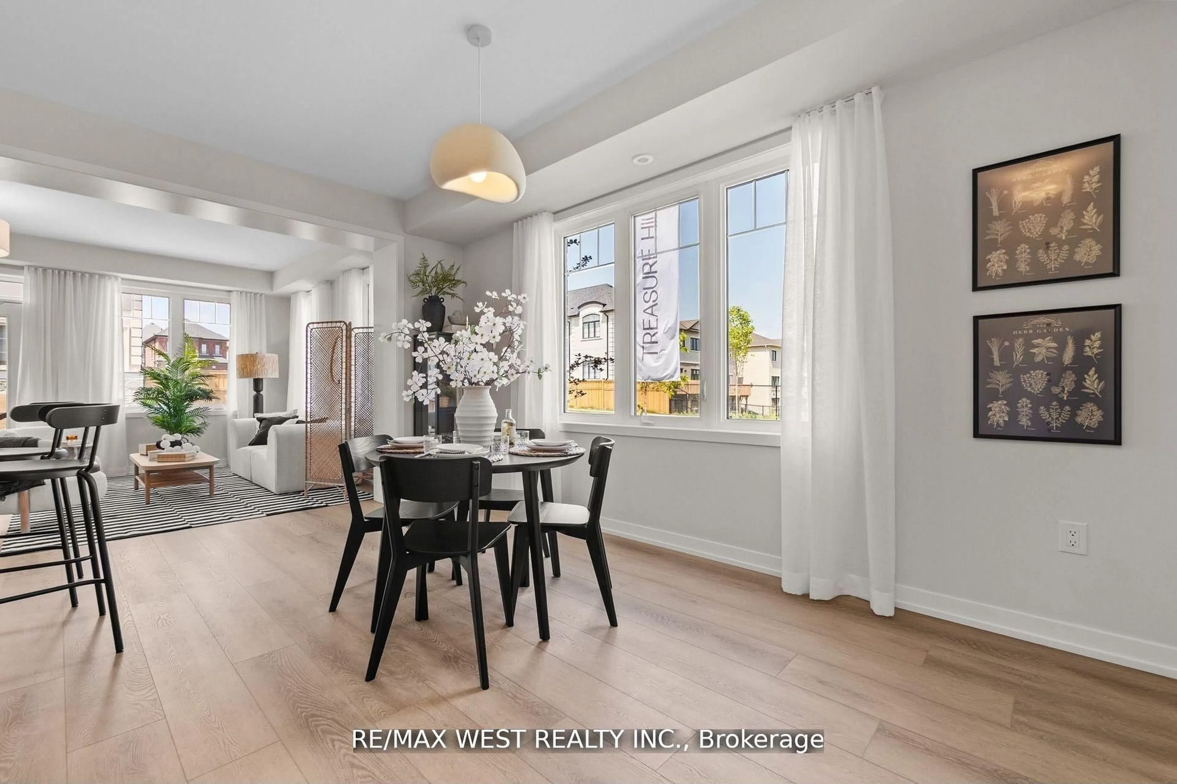 Dining room, wood/laminate floor for 14 Ziibi Way, Clarington Ontario L1B 1G9