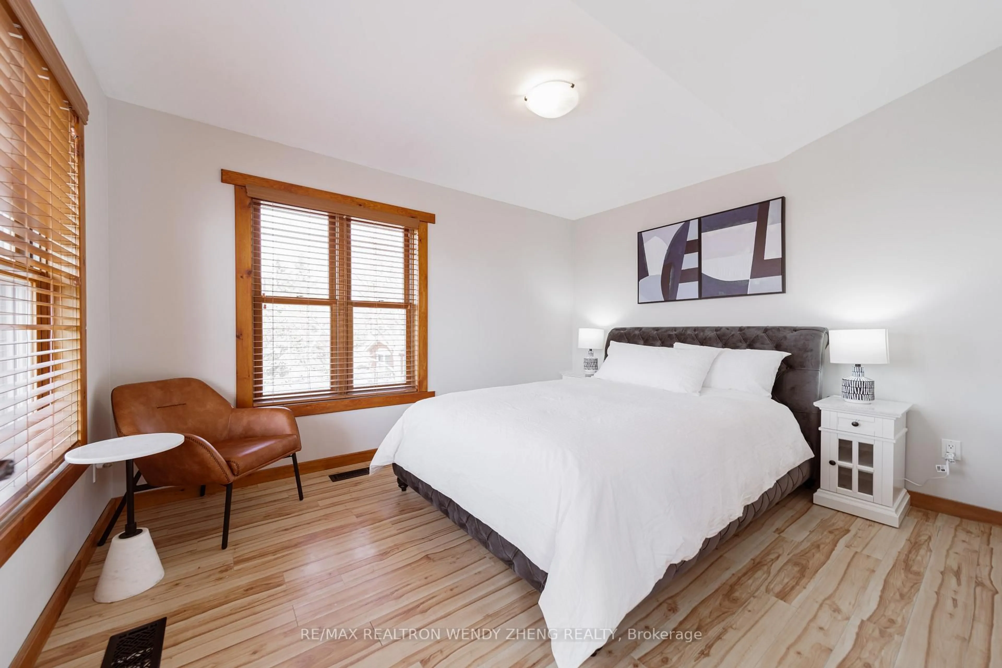 Bedroom with bed, wood/laminate floor for 236 Summit Dr, Scugog Ontario L0B 1E0