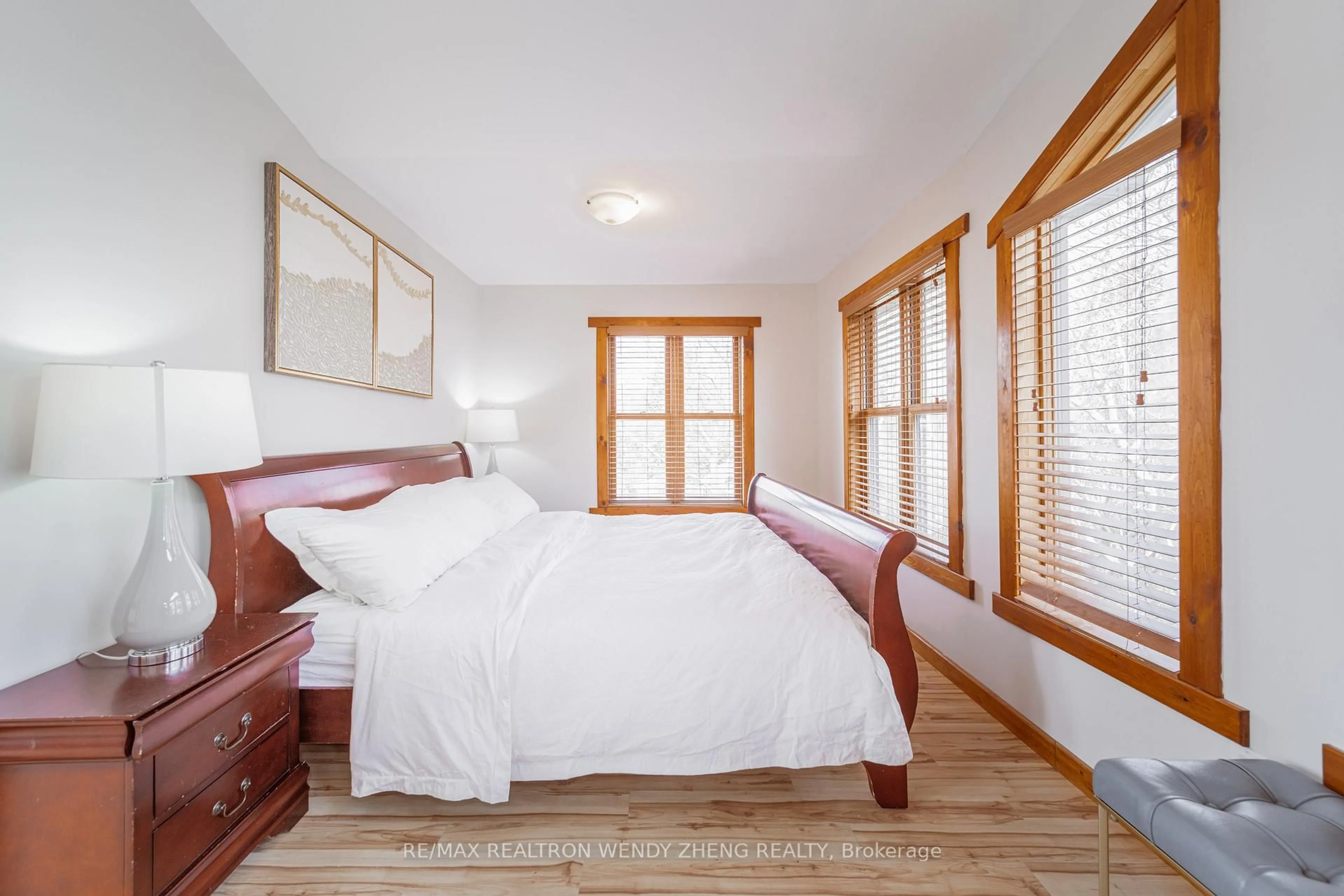 Bedroom with bed, wood/laminate floor for 236 Summit Dr, Scugog Ontario L0B 1E0