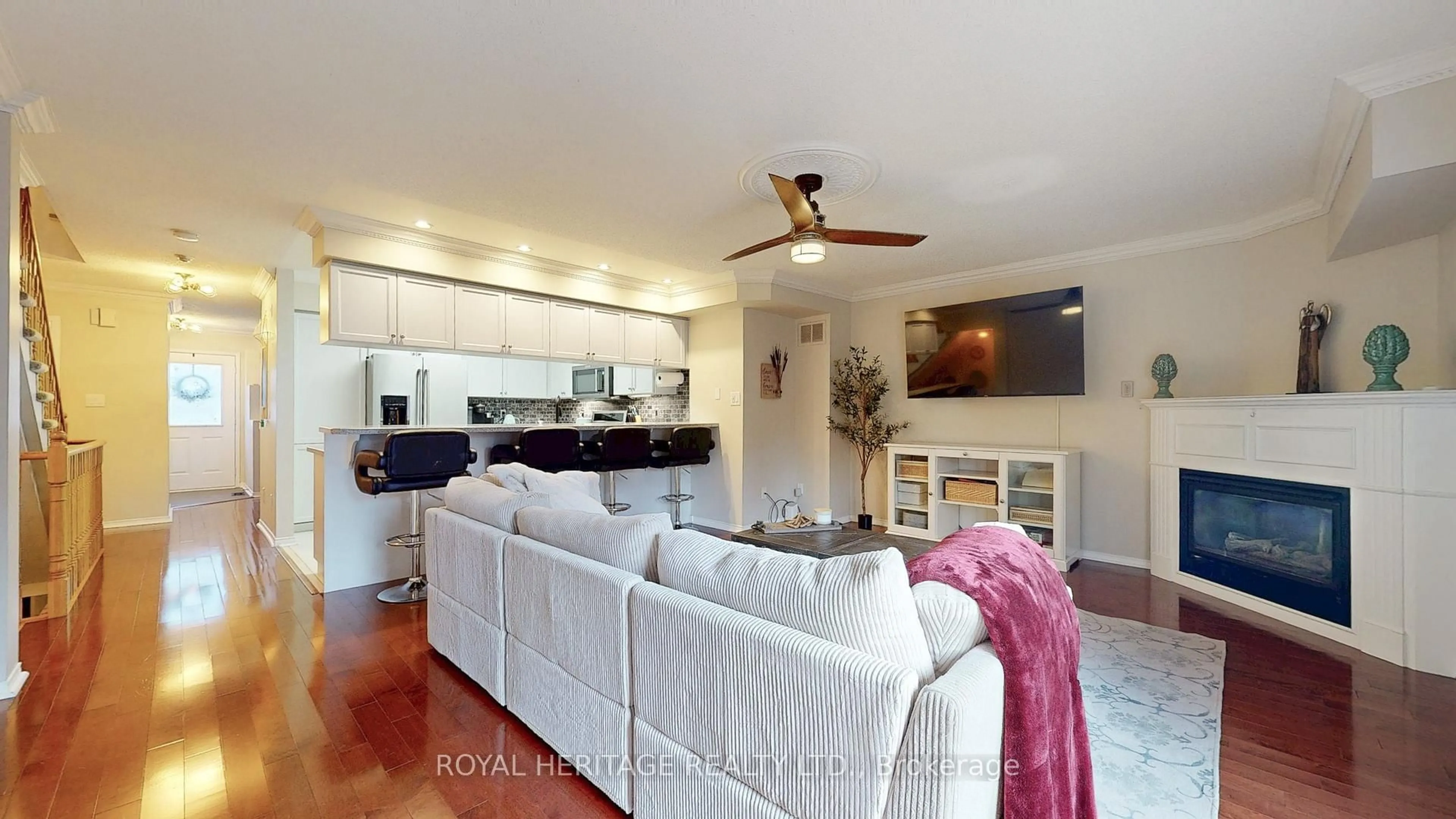 Living room with furniture, wood/laminate floor for 1995 Royal Rd #143, Pickering Ontario L1V 6V9