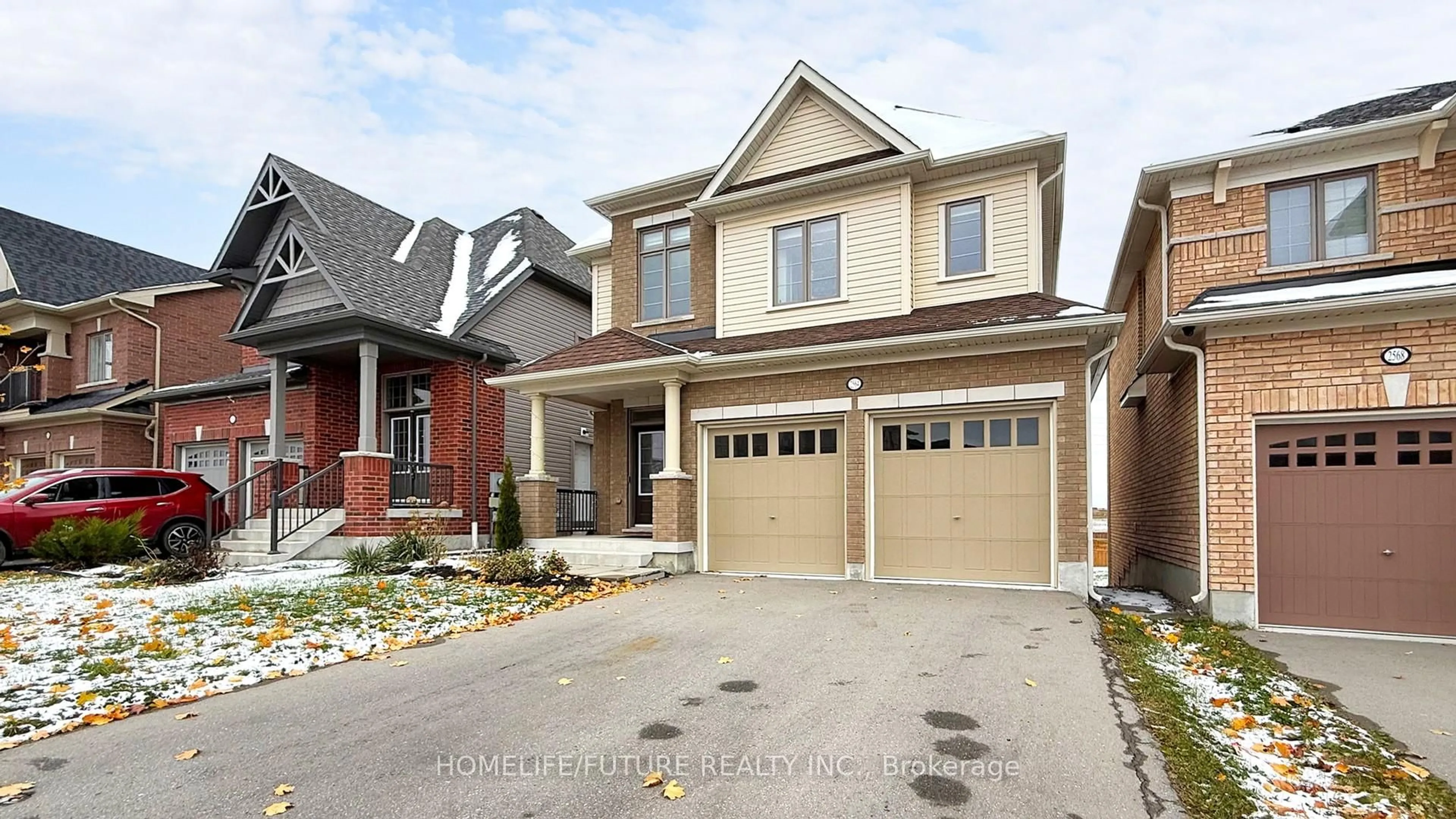 Home with brick exterior material, street for 2564 Orchestrate Dr, Oshawa Ontario L1L 0R4