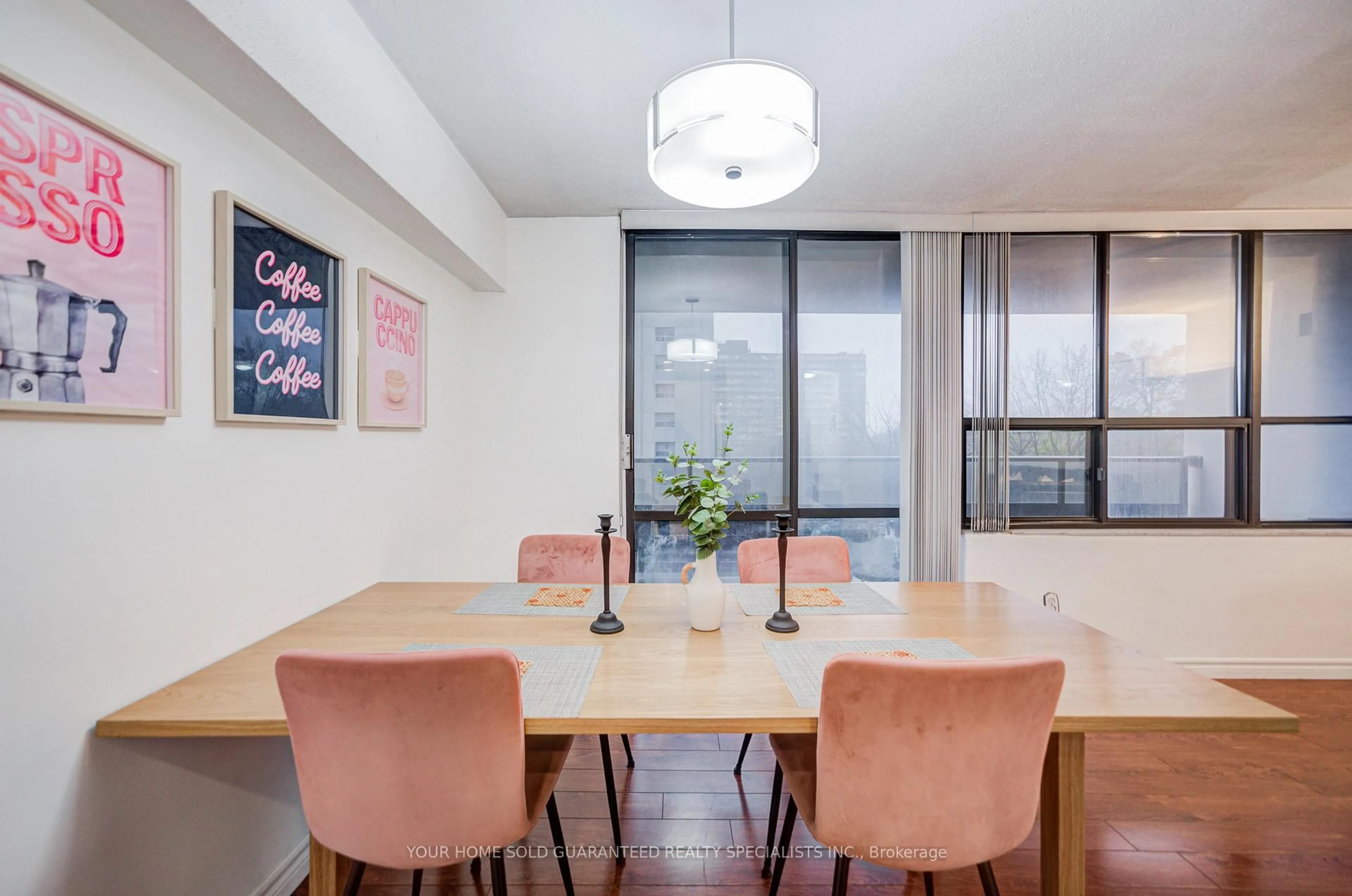 Dining room, wood/laminate floor for 2721 Victoria Park Ave #602, Toronto Ontario M1T 3N6
