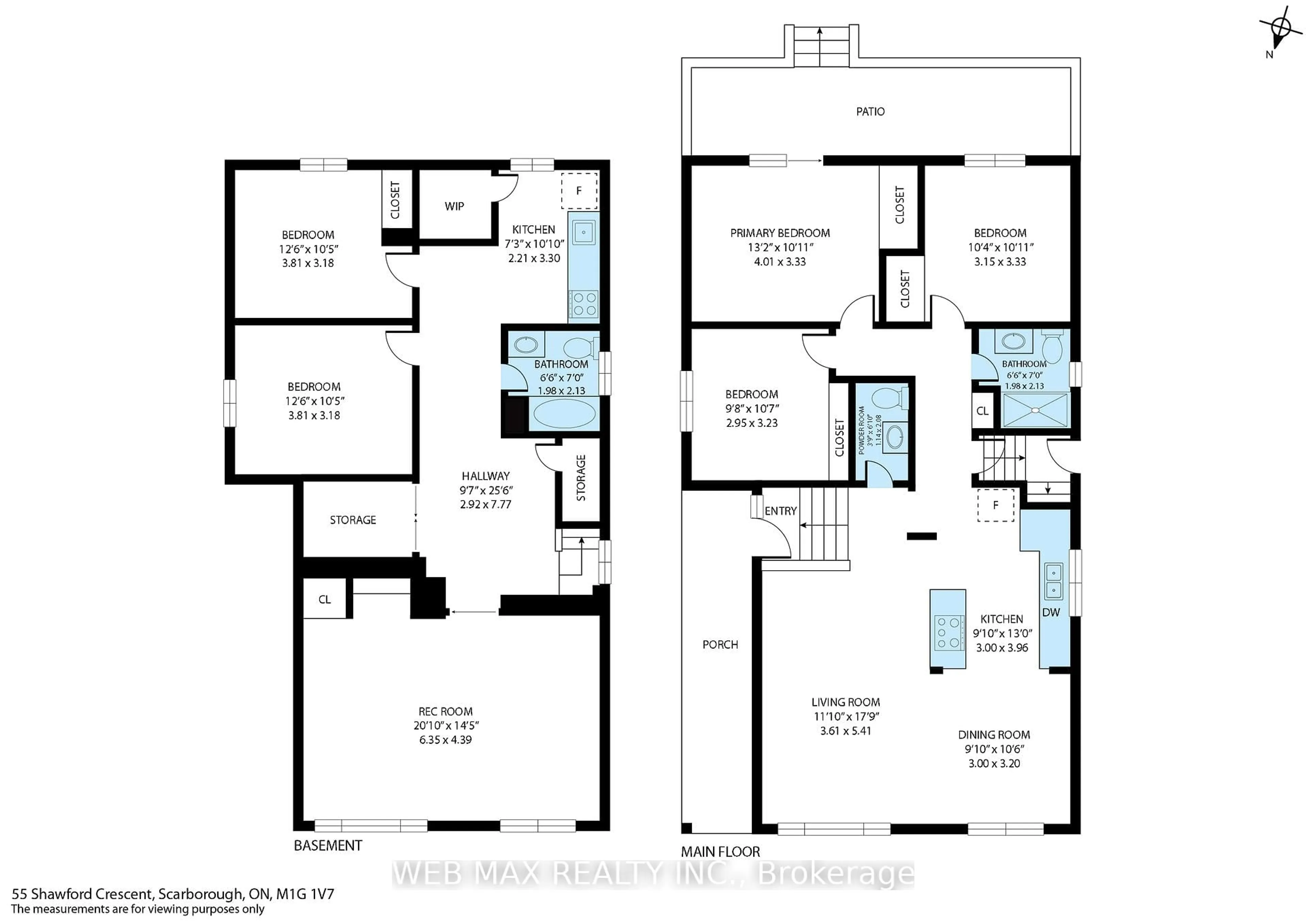 Floor plan for 55 Shawford Cres, Toronto Ontario M1G 1V7