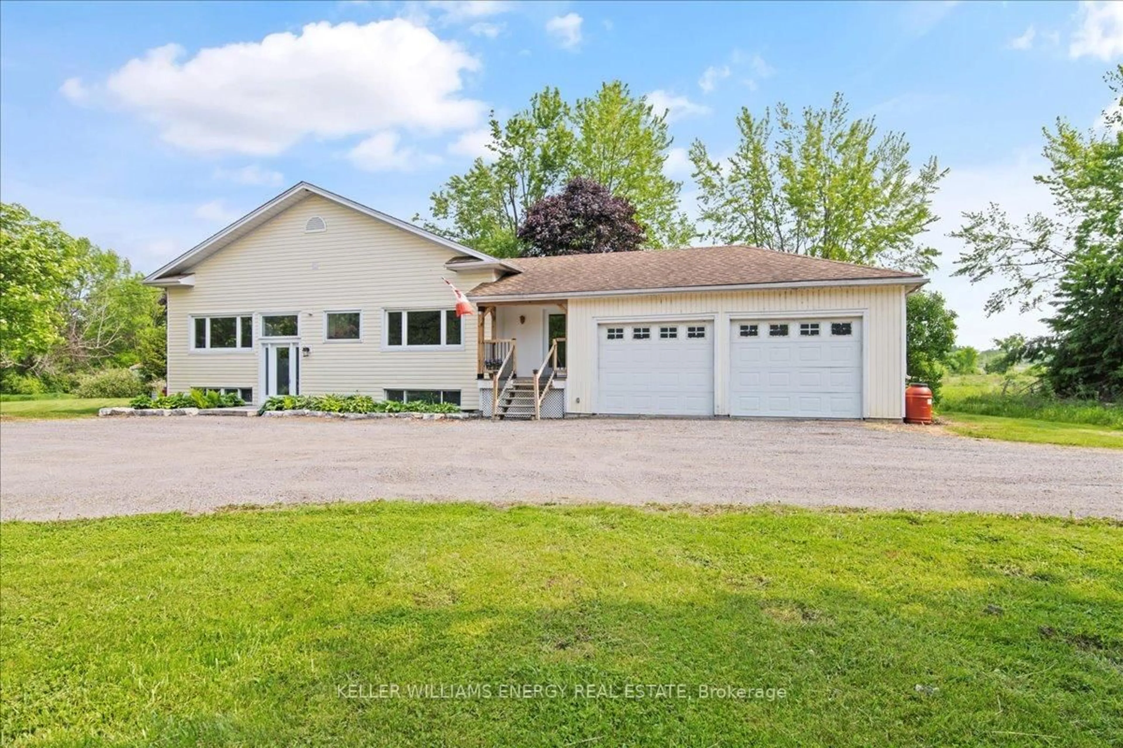 Home with vinyl exterior material, street for 2370 Bruce Rd, Scugog Ontario L0C 1G0