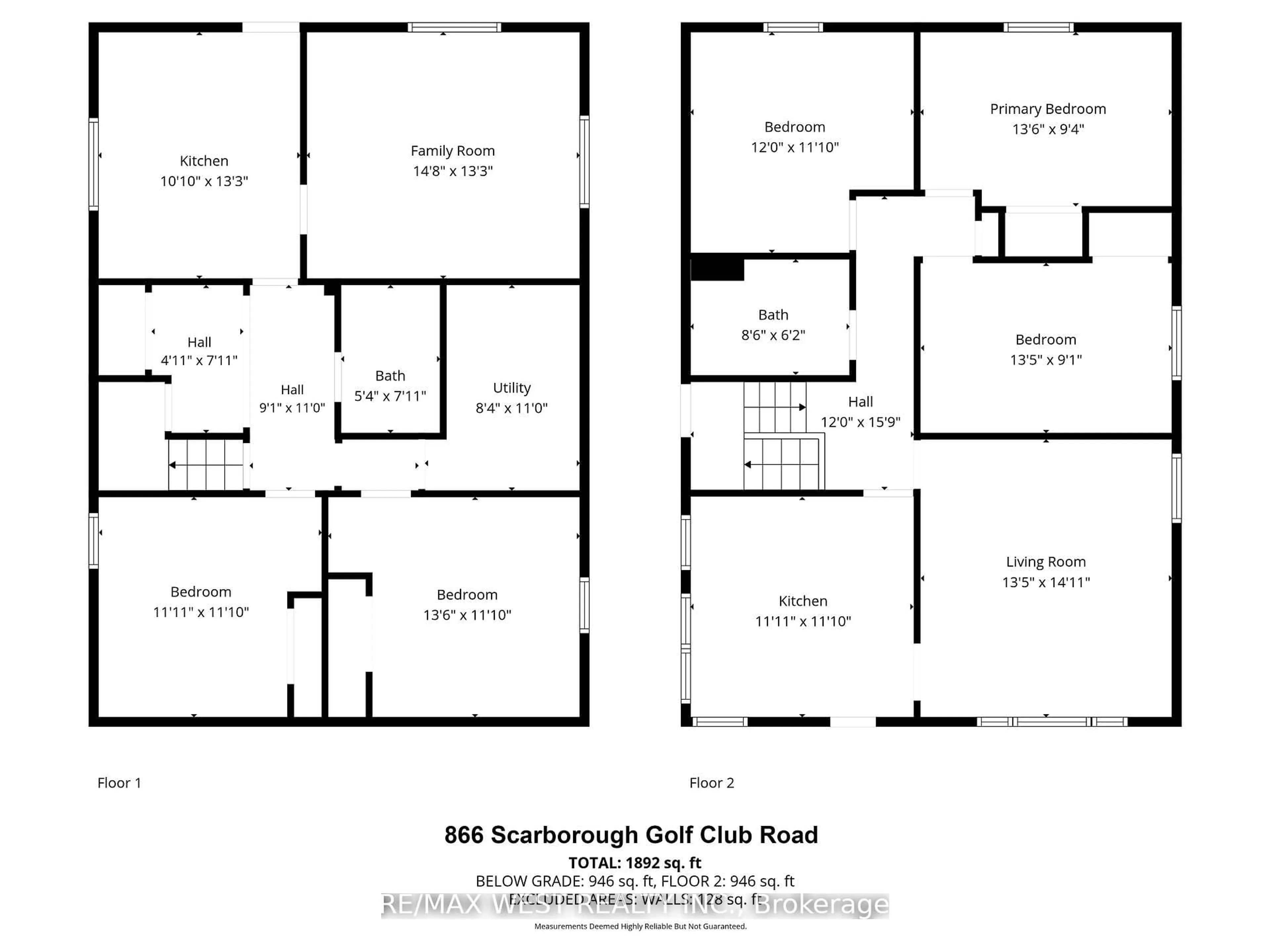 Floor plan for 866 Scarborough Golf Clb Rd, Toronto Ontario M1G 1J5
