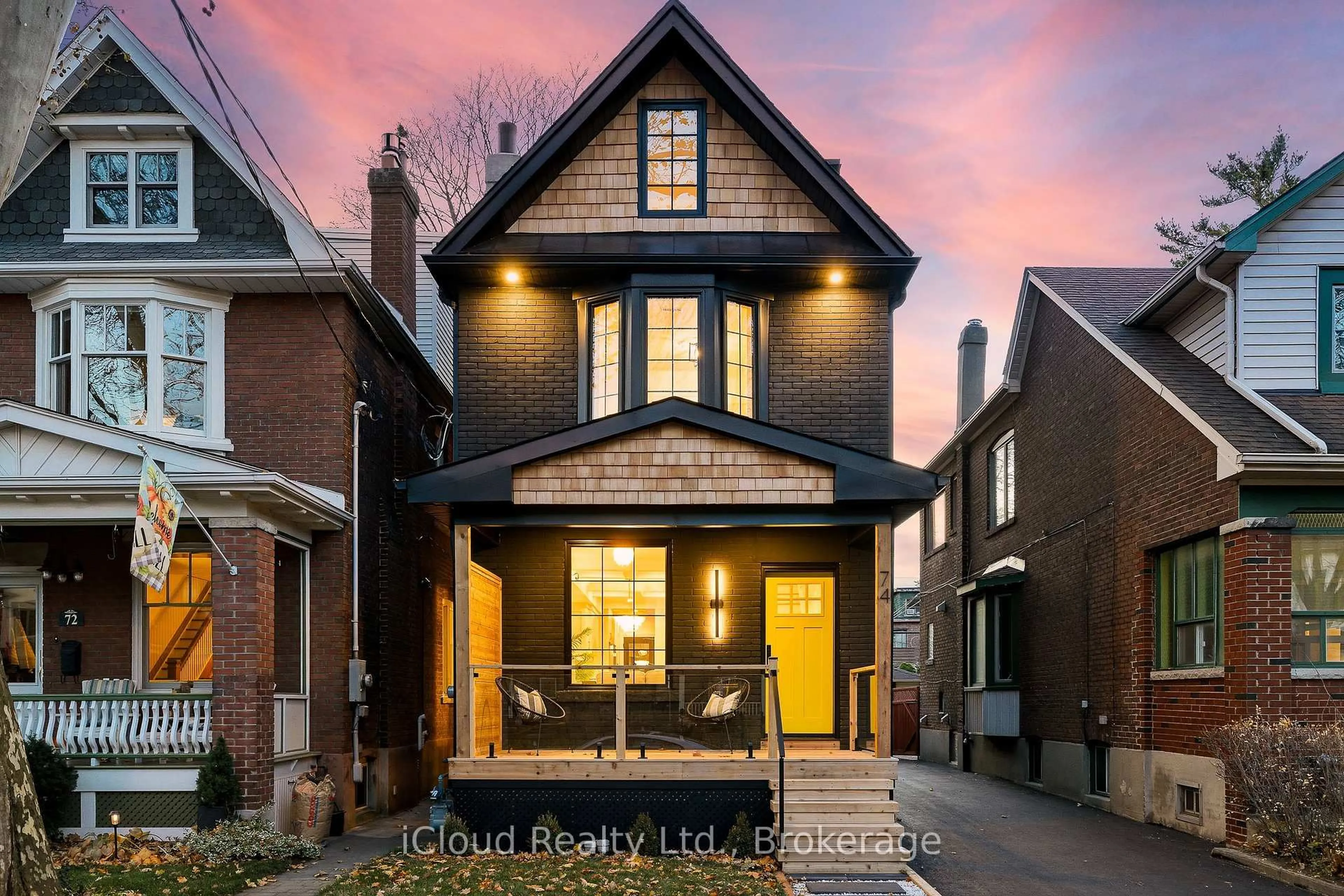 Home with brick exterior material, street for 74 Langford Ave, Toronto Ontario M4J 3E3