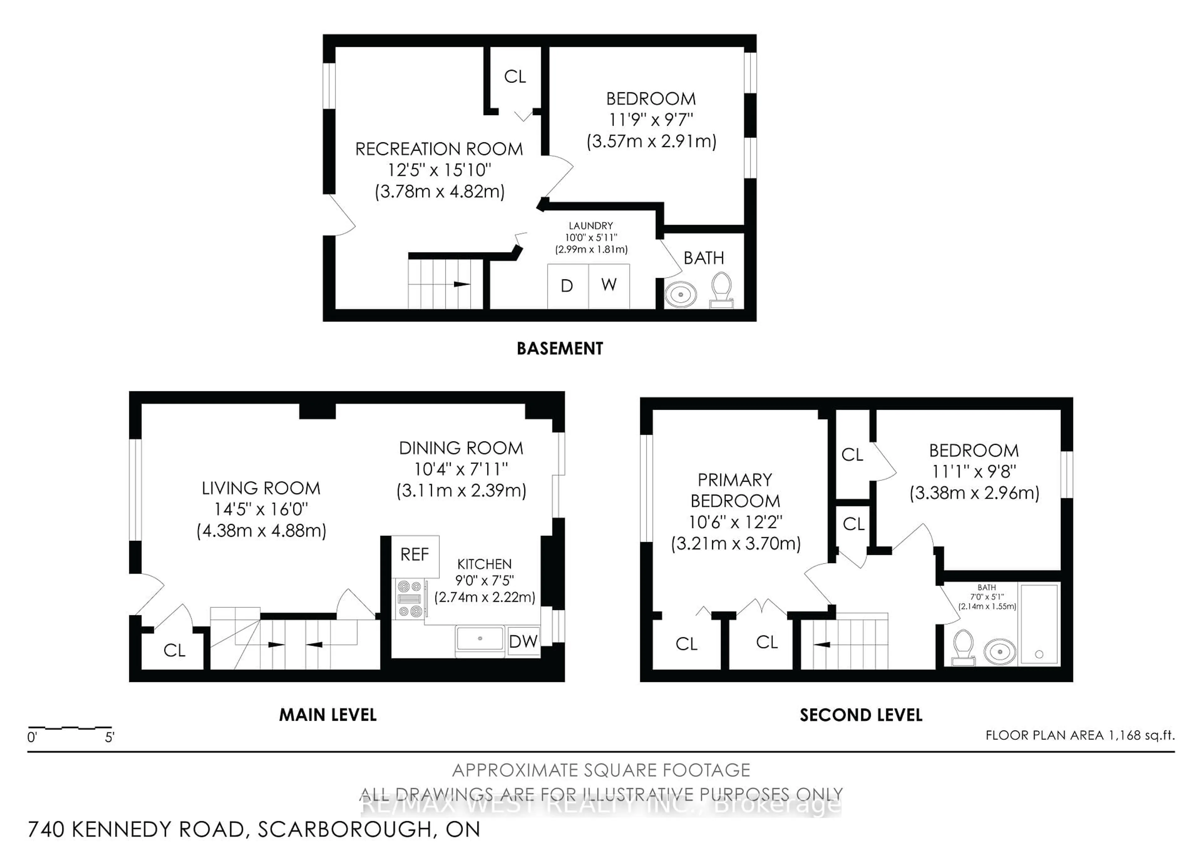 Floor plan for 740 Kennedy Rd #34, Toronto Ontario M1K 2C5