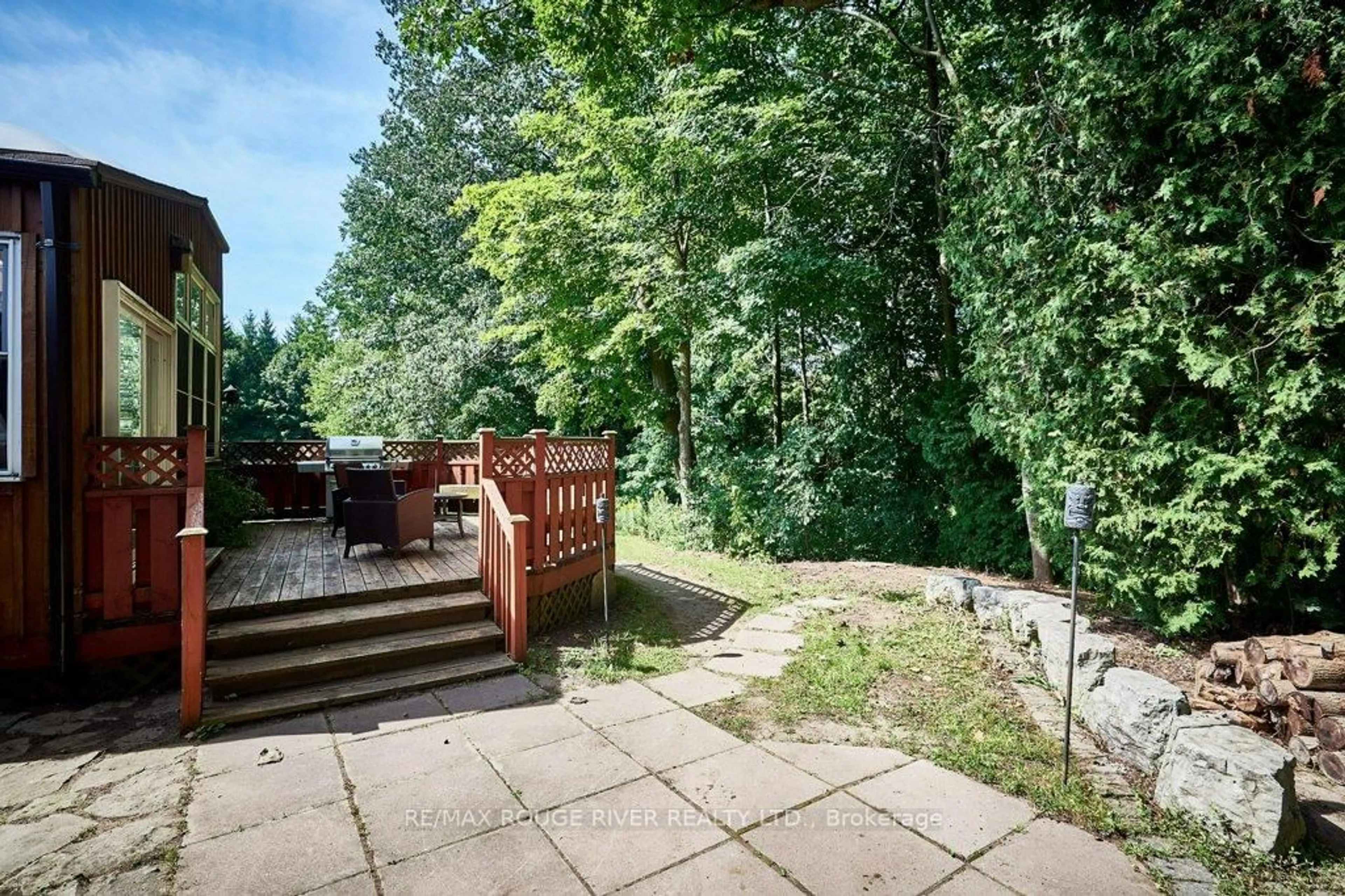 Patio, forest/trees view for 112 Old Varcoe Rd, Clarington Ontario L1E 2K4