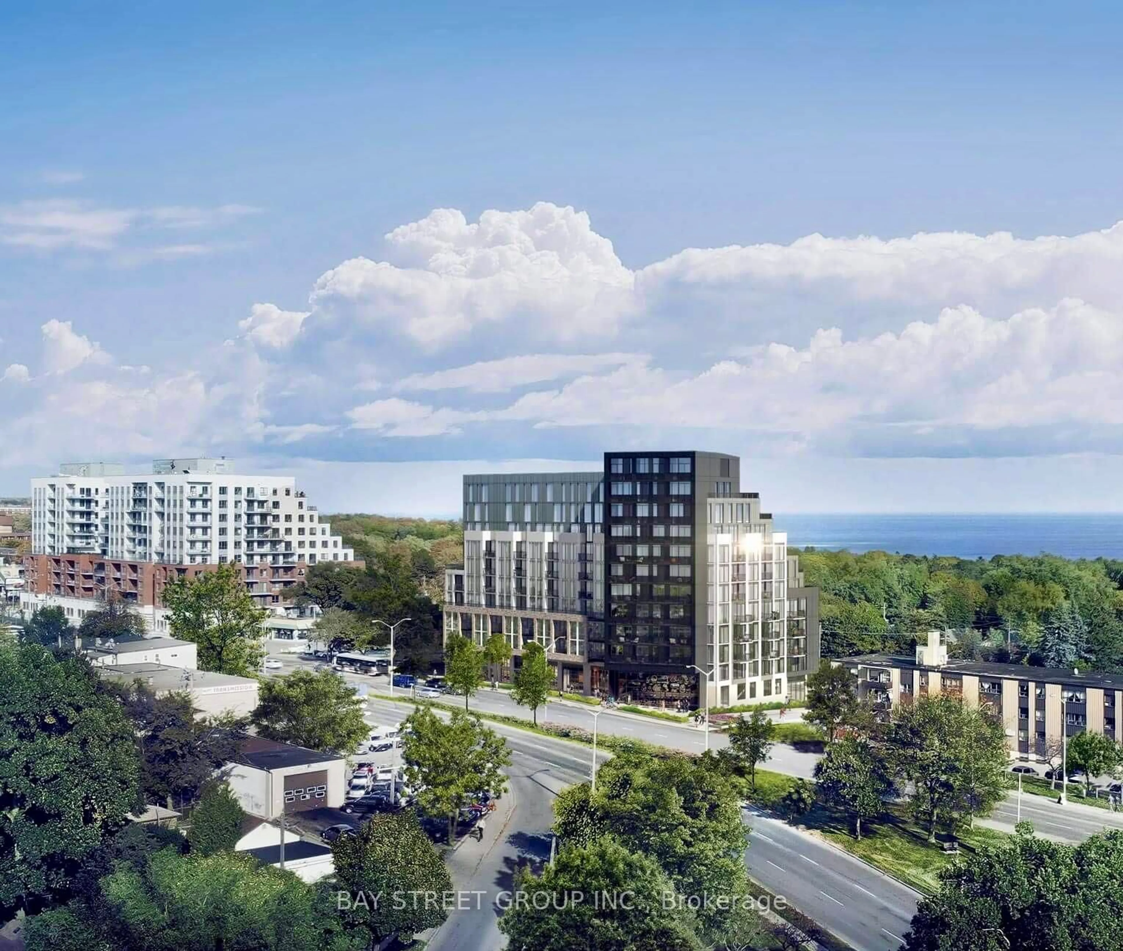 A pic from outside/outdoor area/front of a property/back of a property/a pic from drone, city buildings view from balcony for 90 Glen Everest Rd #808, Toronto Ontario M1N 0C3