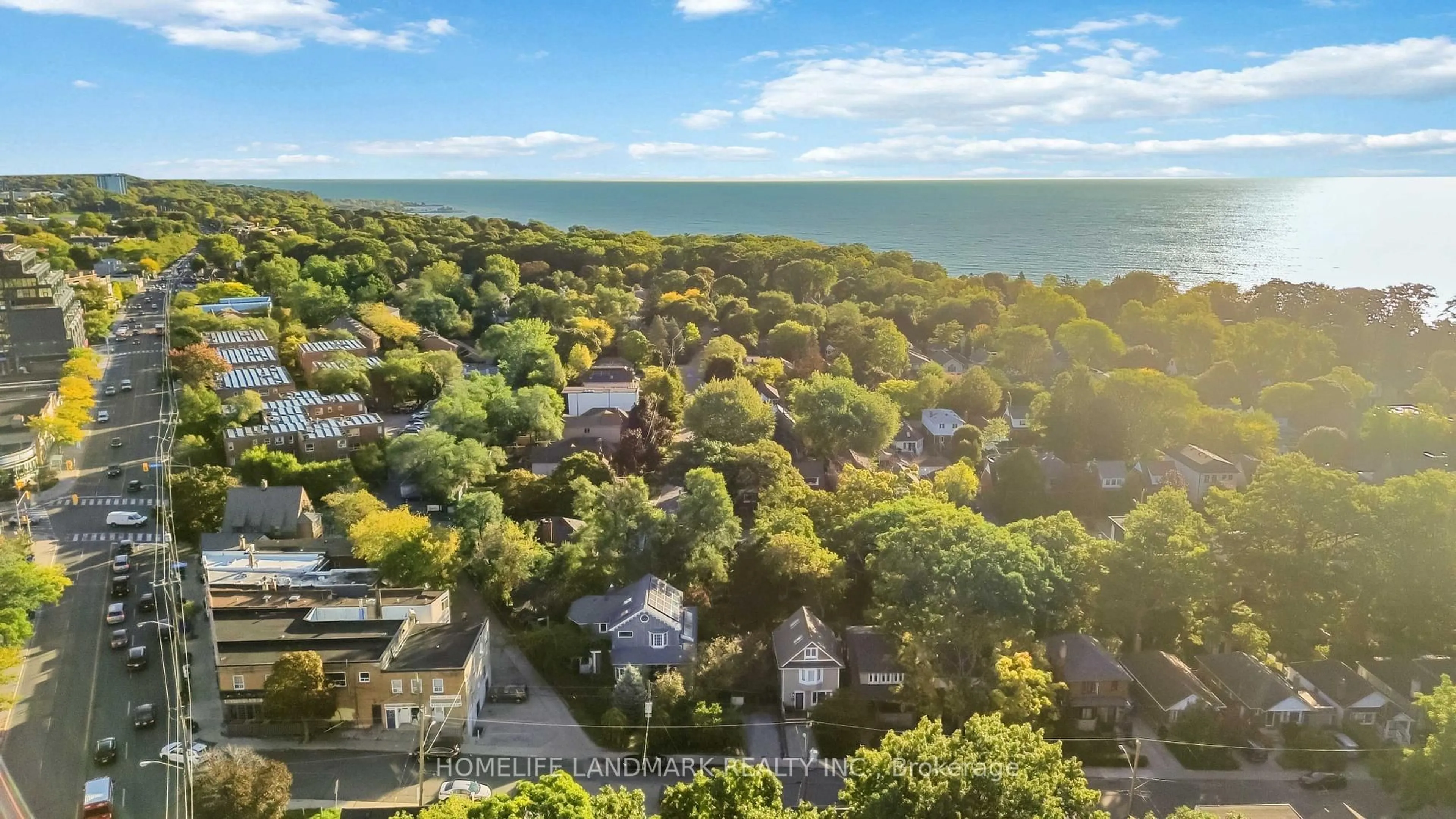 A pic from outside/outdoor area/front of a property/back of a property/a pic from drone, water/lake/river/ocean view for 79 Haig Ave, Toronto Ontario M1N 2W2