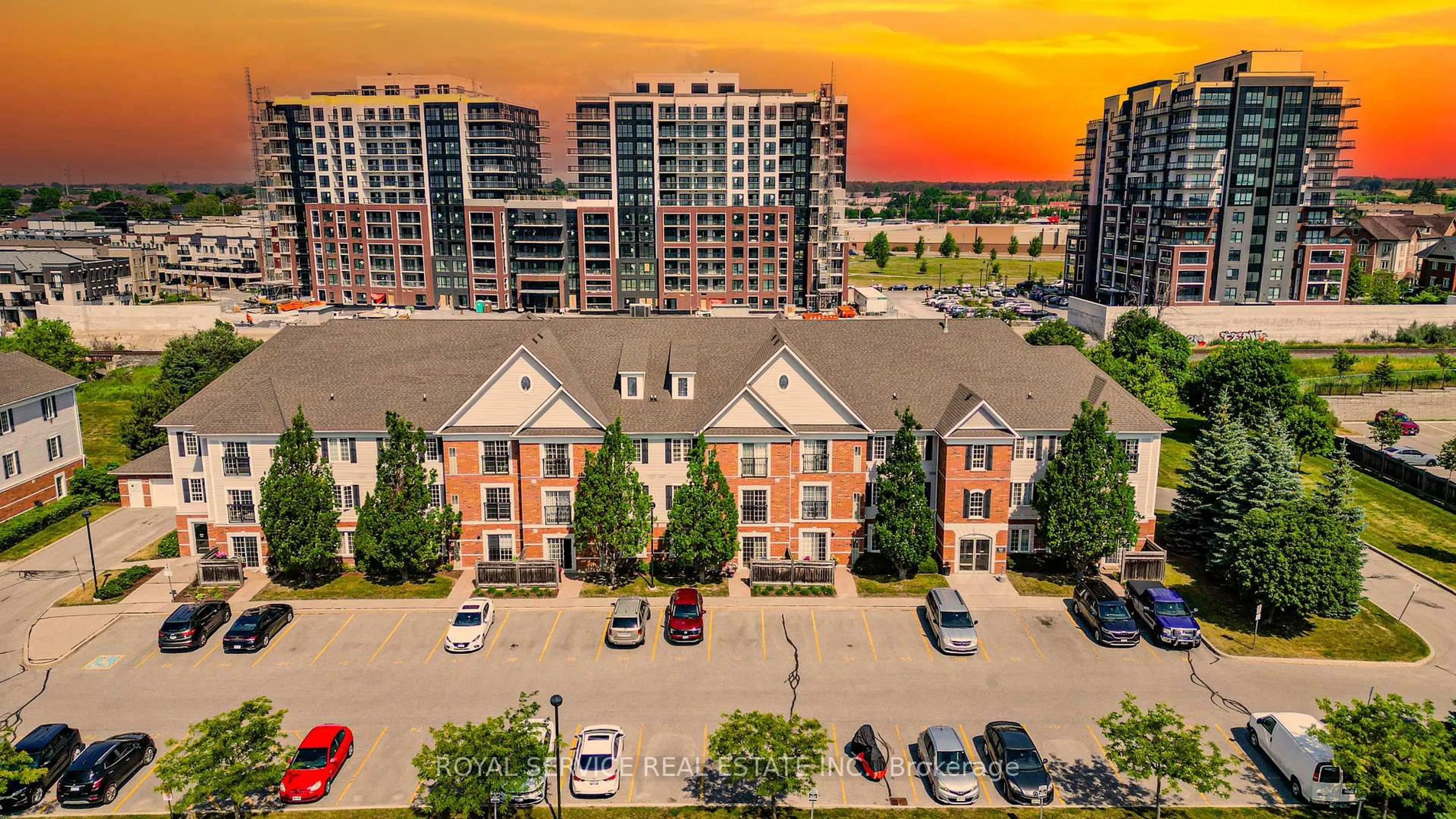 A pic from outside/outdoor area/front of a property/back of a property/a pic from drone, city buildings view from balcony for 90 Aspen Springs Dr #207, Clarington Ontario L1C 5N3