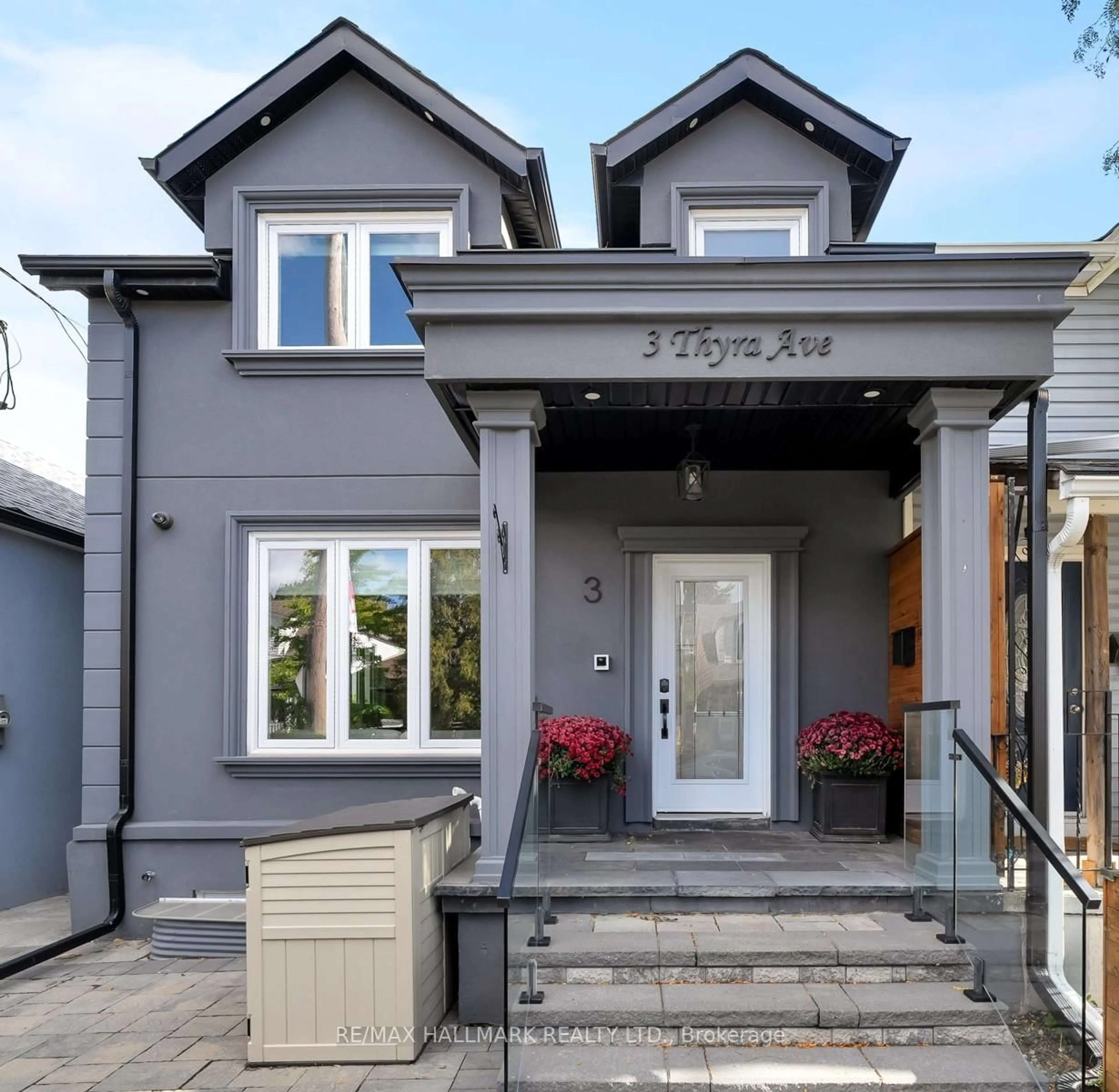 Home with brick exterior material, street for 3 Thyra Ave, Toronto Ontario M4C 5G4