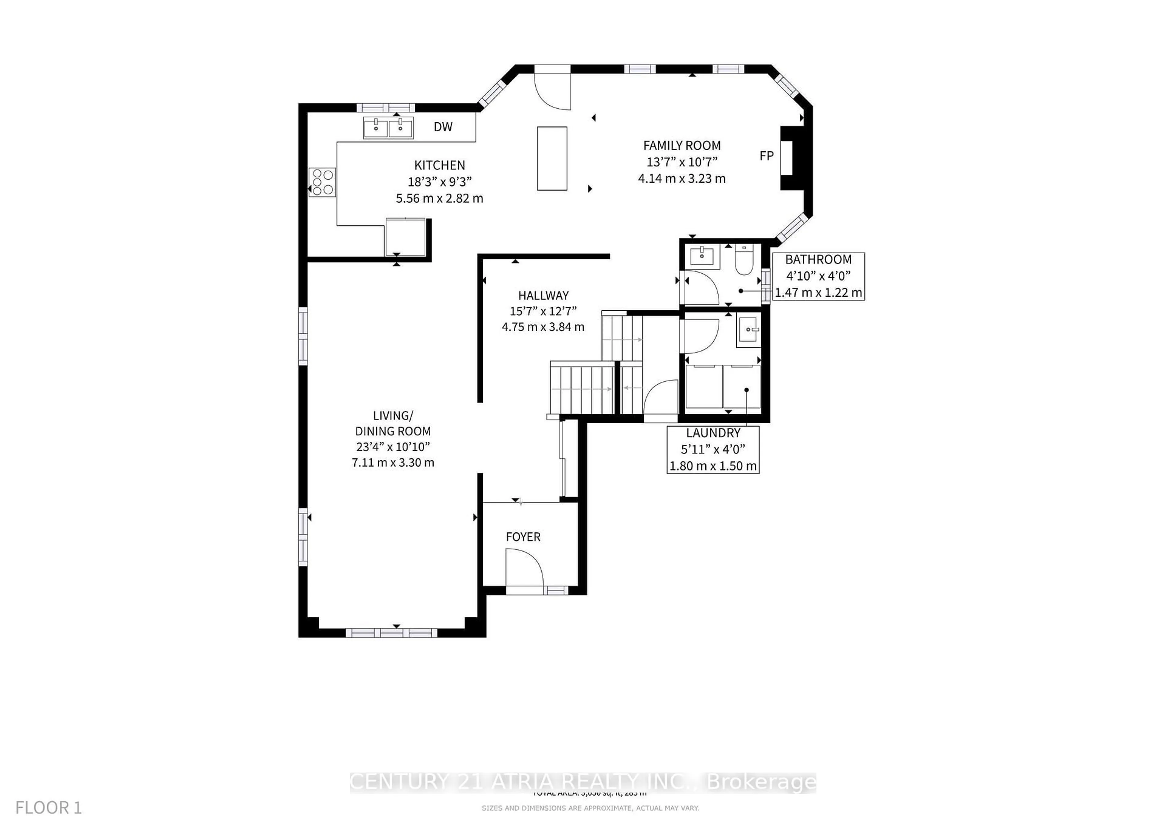 Floor plan for 3377 Garrard Rd, Whitby Ontario L1R 2H5