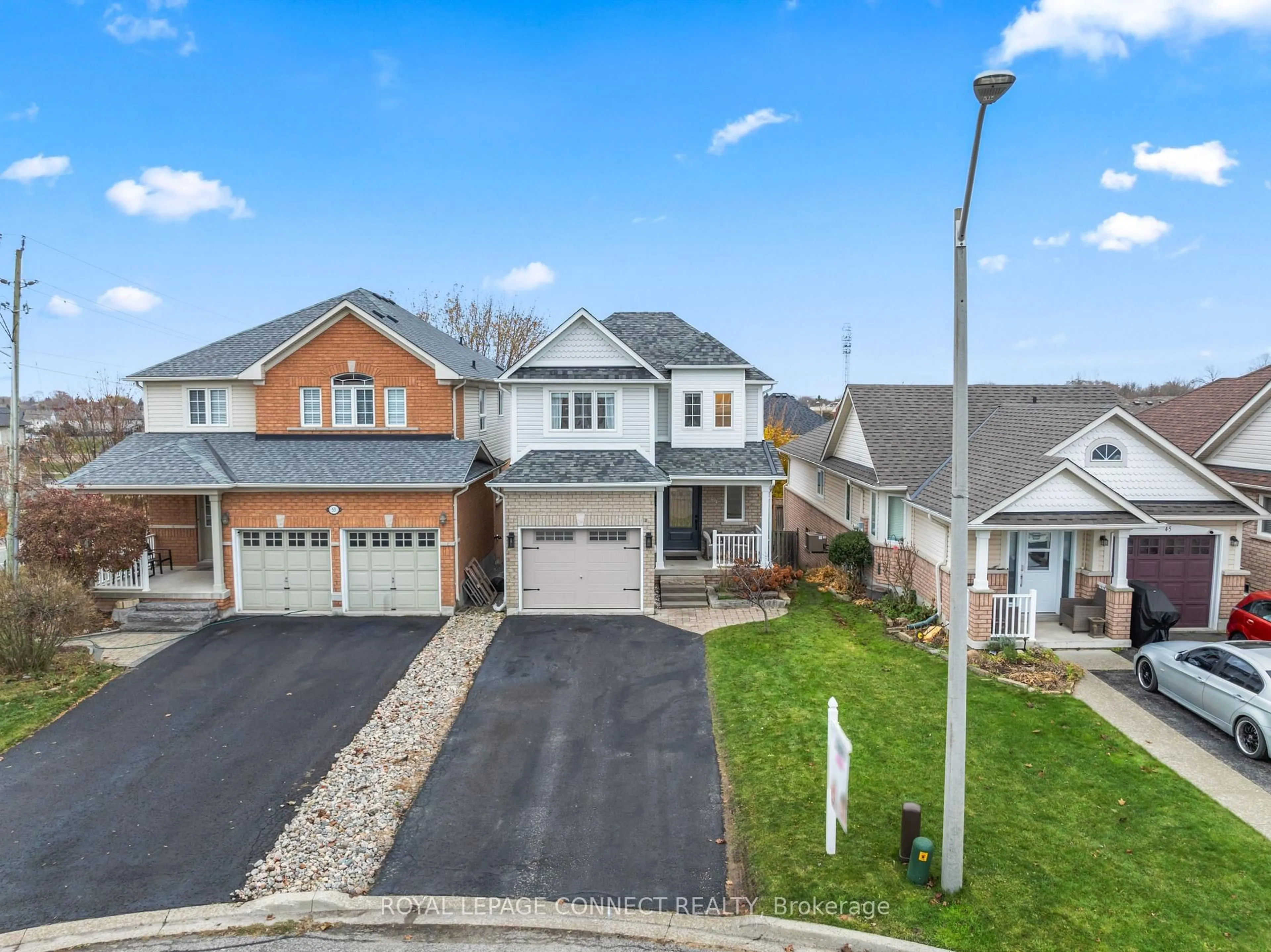 A pic from outside/outdoor area/front of a property/back of a property/a pic from drone, street for 49 Childs Crt, Clarington Ontario L1C 5P3