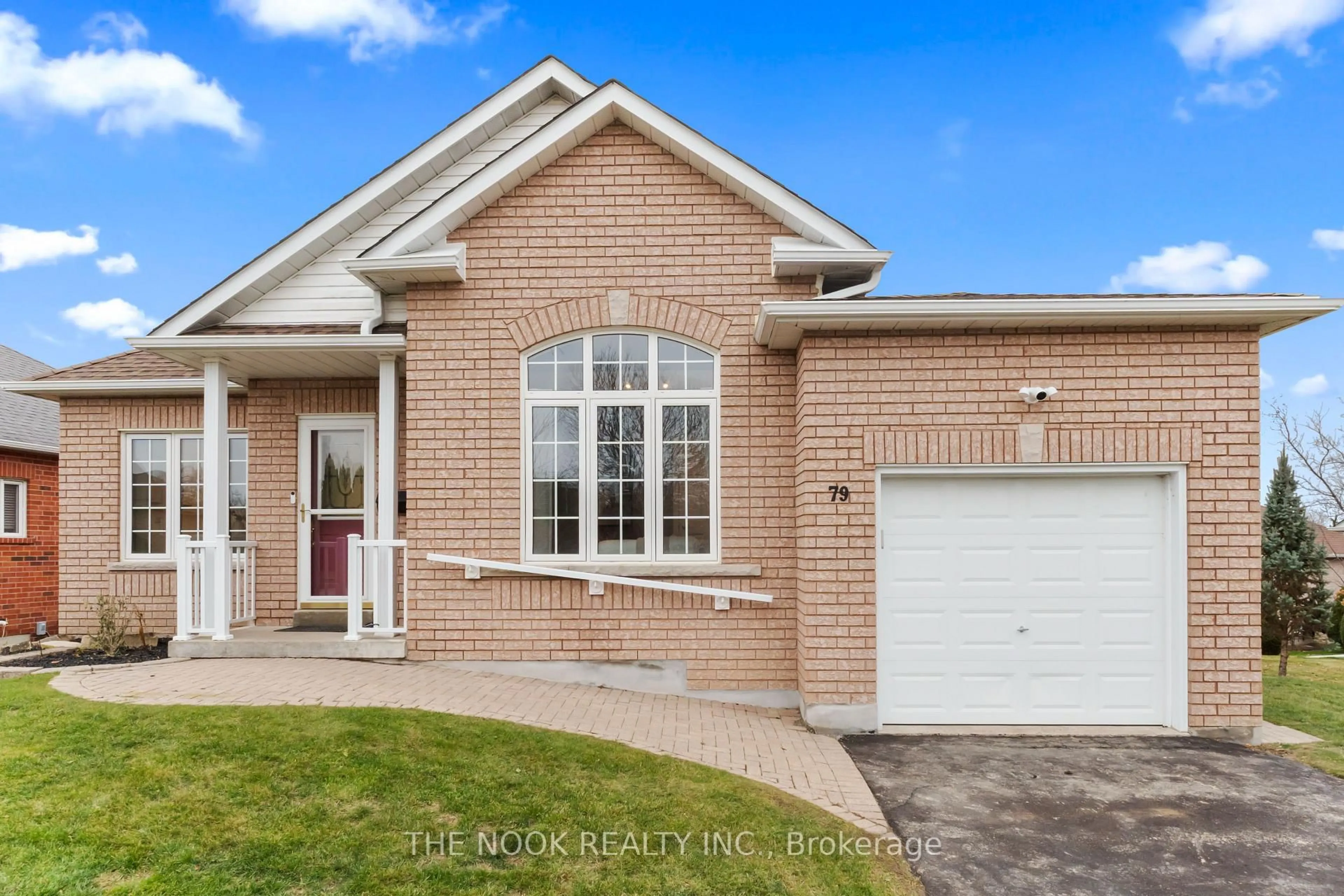 Home with brick exterior material, street for 79 South Garden Crt, Scugog Ontario L9L 1S3