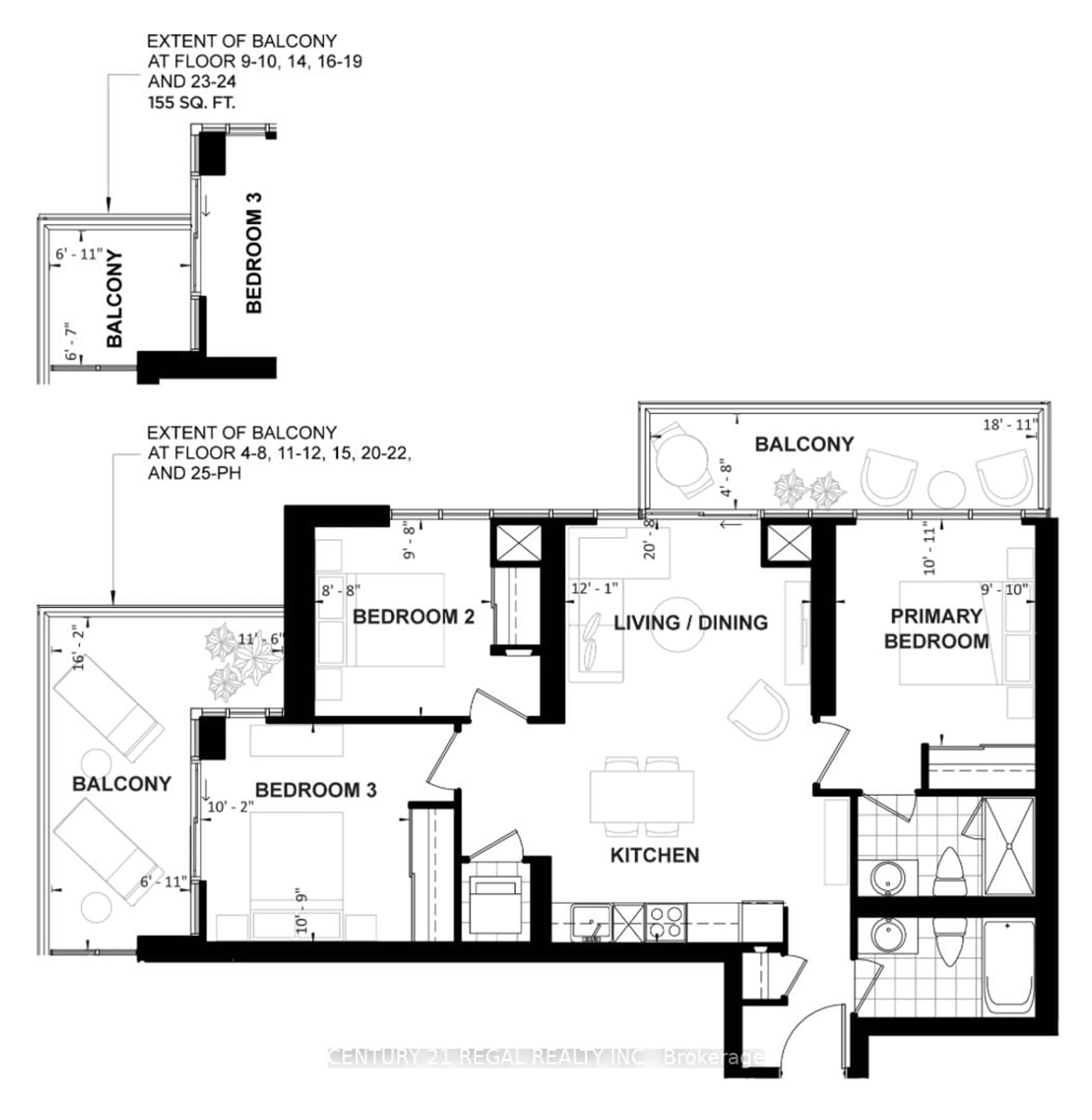 Floor plan for 2545 Simcoe St #1006, Oshawa Ontario L1L 0W3