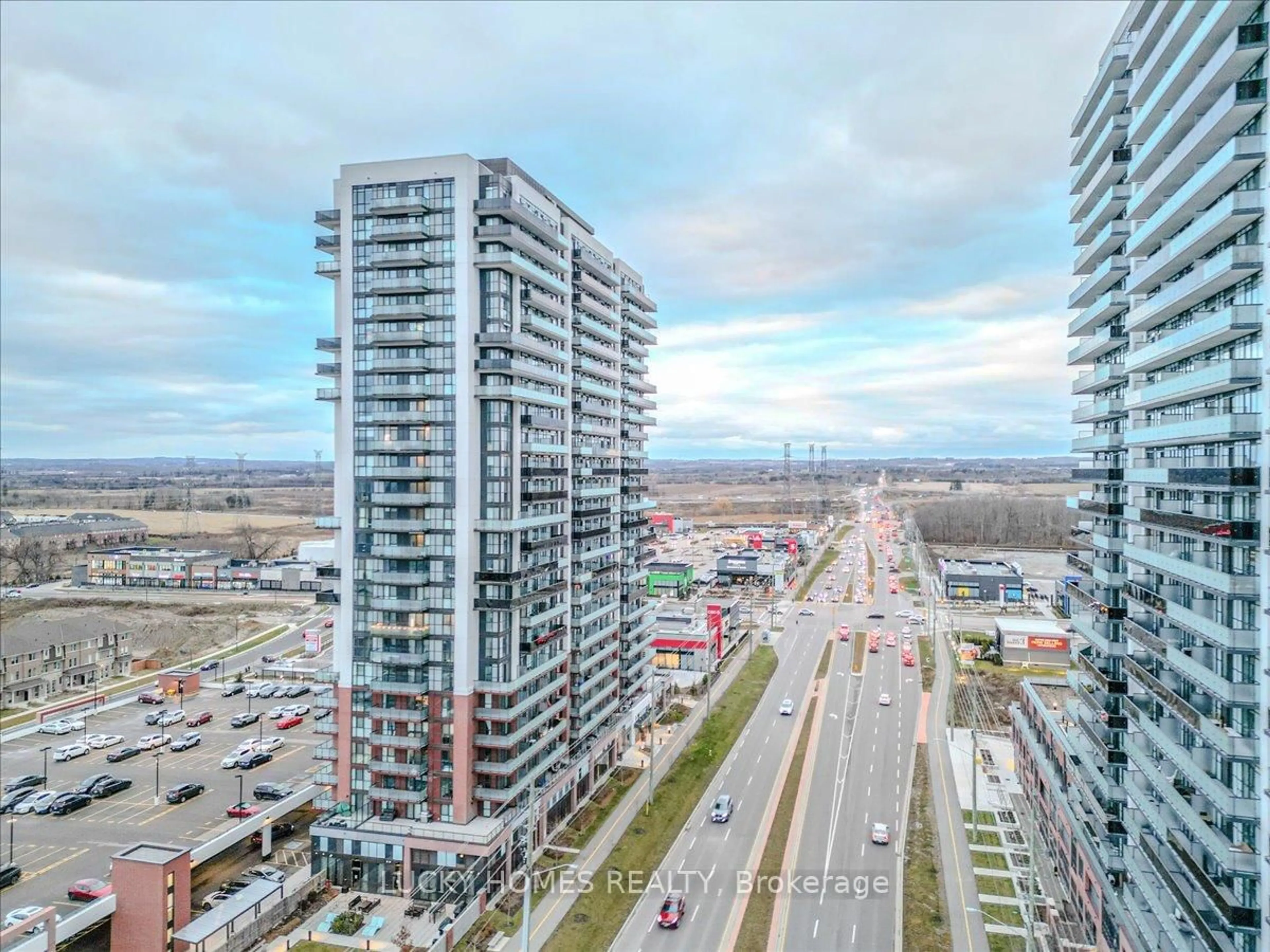 A pic from outside/outdoor area/front of a property/back of a property/a pic from drone, city buildings view from balcony for 2550 Simcoe St #317, Oshawa Ontario L1L 0R5