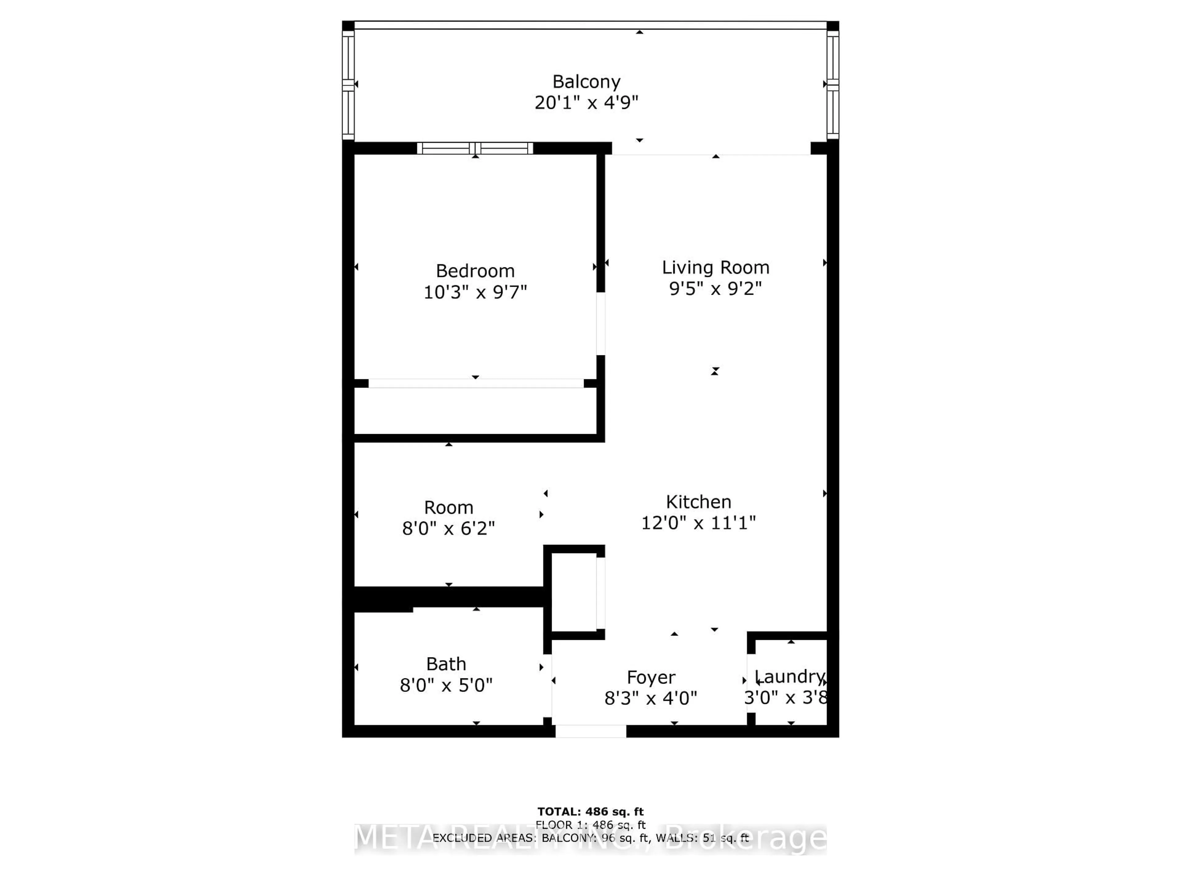 Floor plan for 10 Meadowglen Pl #908, Toronto Ontario M1G 0A8