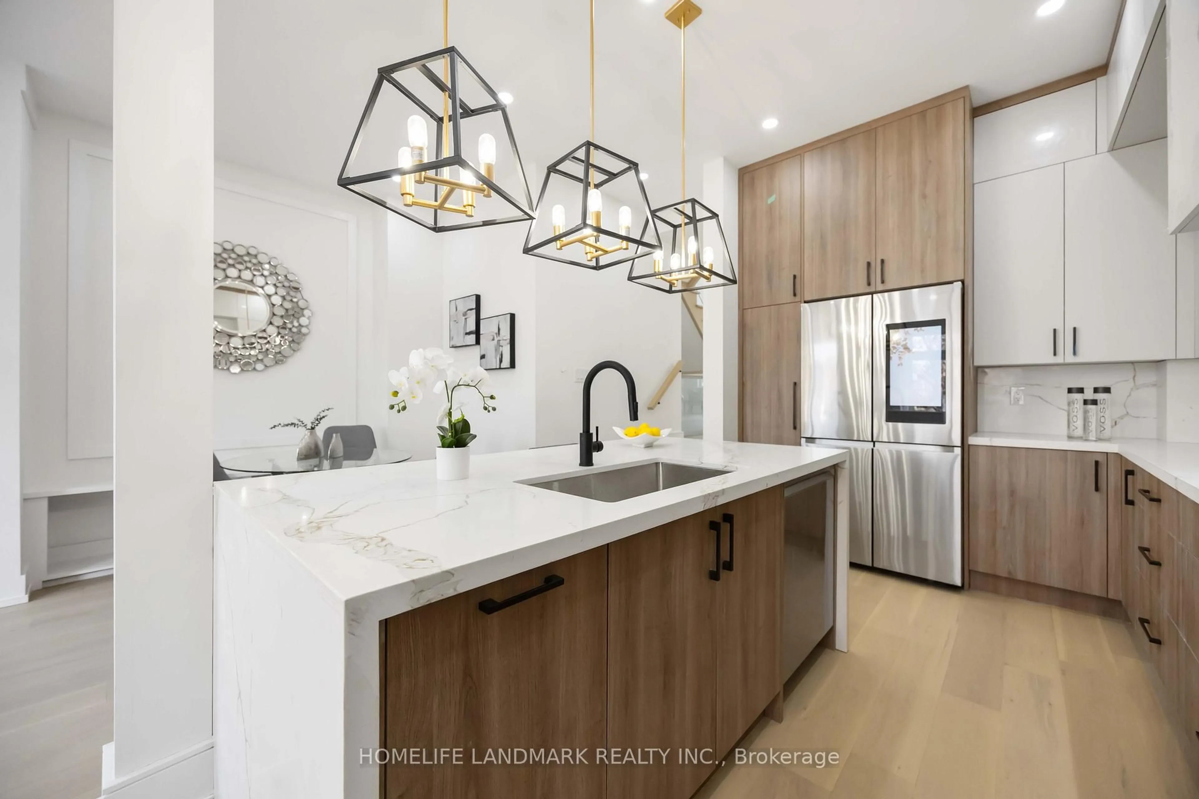 Open concept kitchen, ceramic/tile floor for 70 Granger Ave, Toronto Ontario M1K 3L3