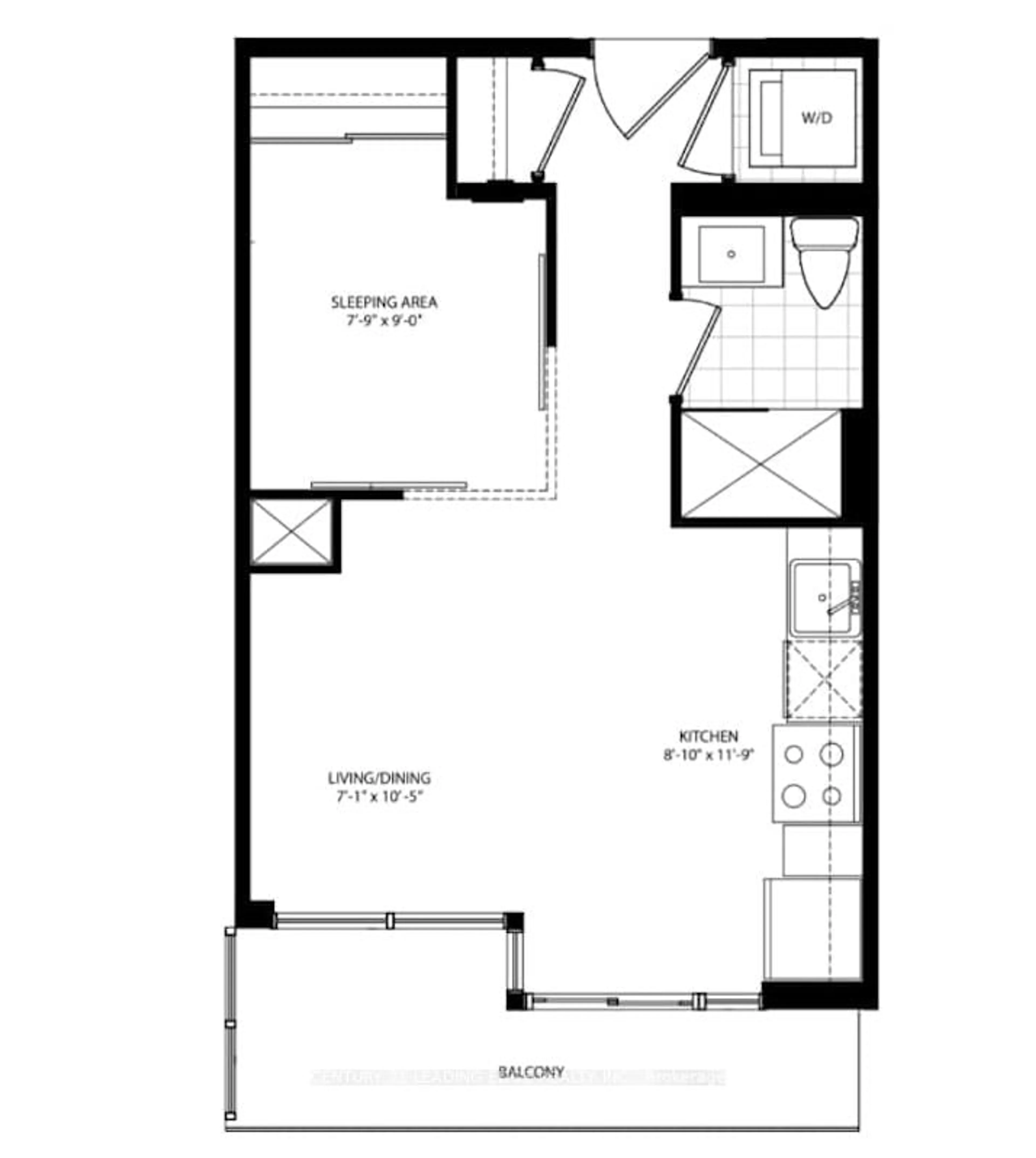 Floor plan for 20 Meadowglen Pl #533, Toronto Ontario M1G 0A9