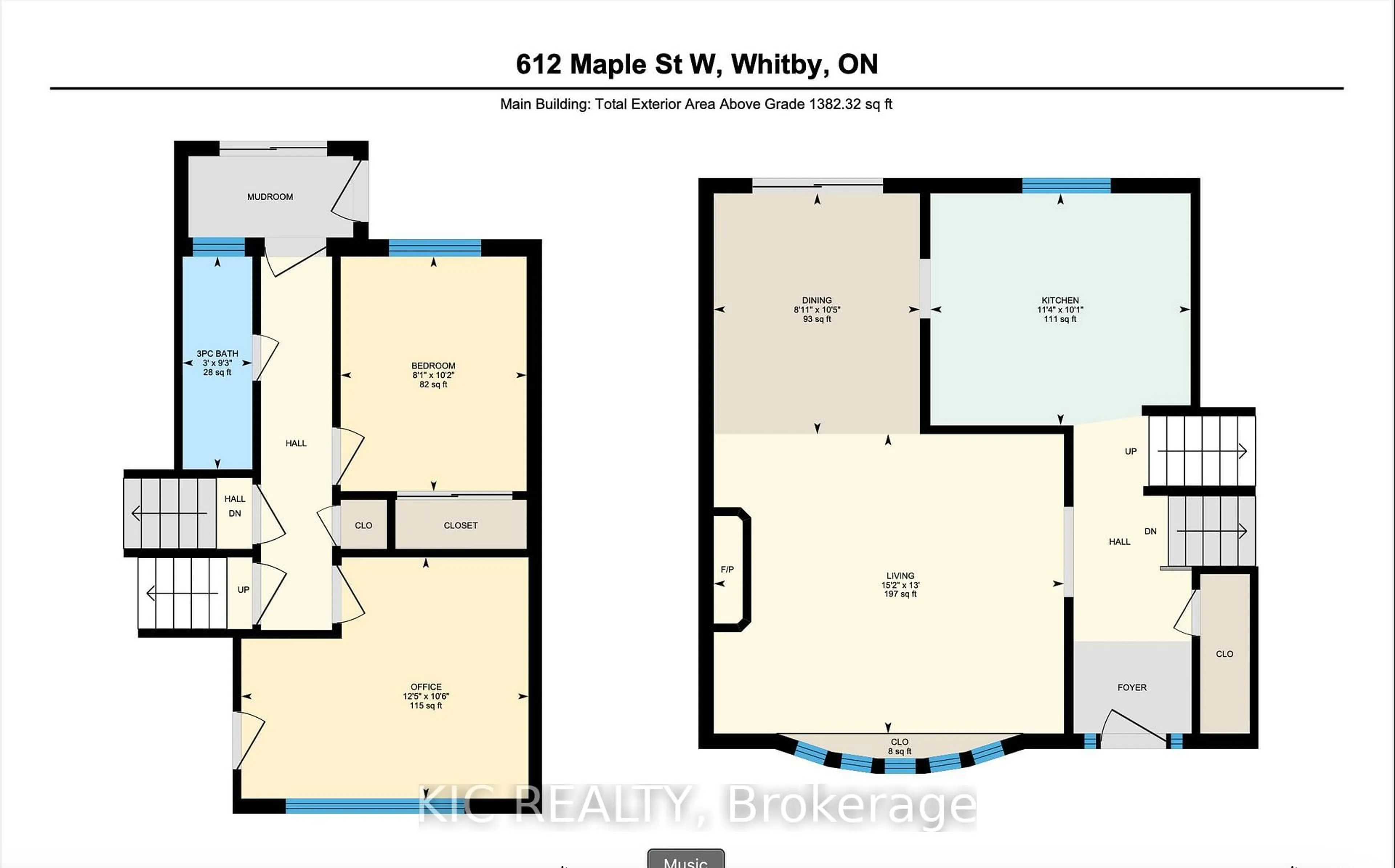 Floor plan for 612 Maple St, Whitby Ontario L1N 3A2