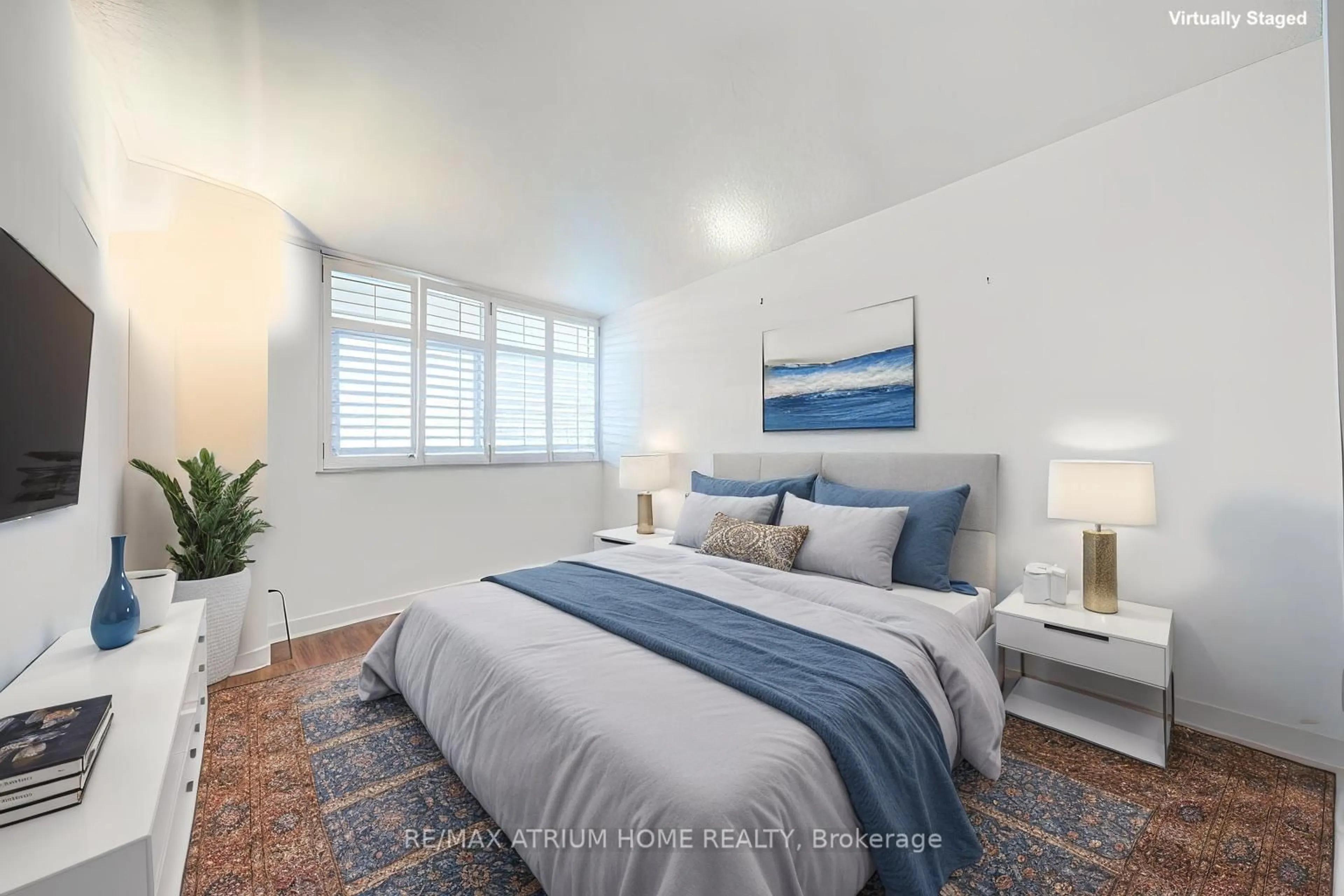 Bedroom with bed, carpet floor for 3131 Bridletowne Circ #701, Toronto Ontario M1W 2S9