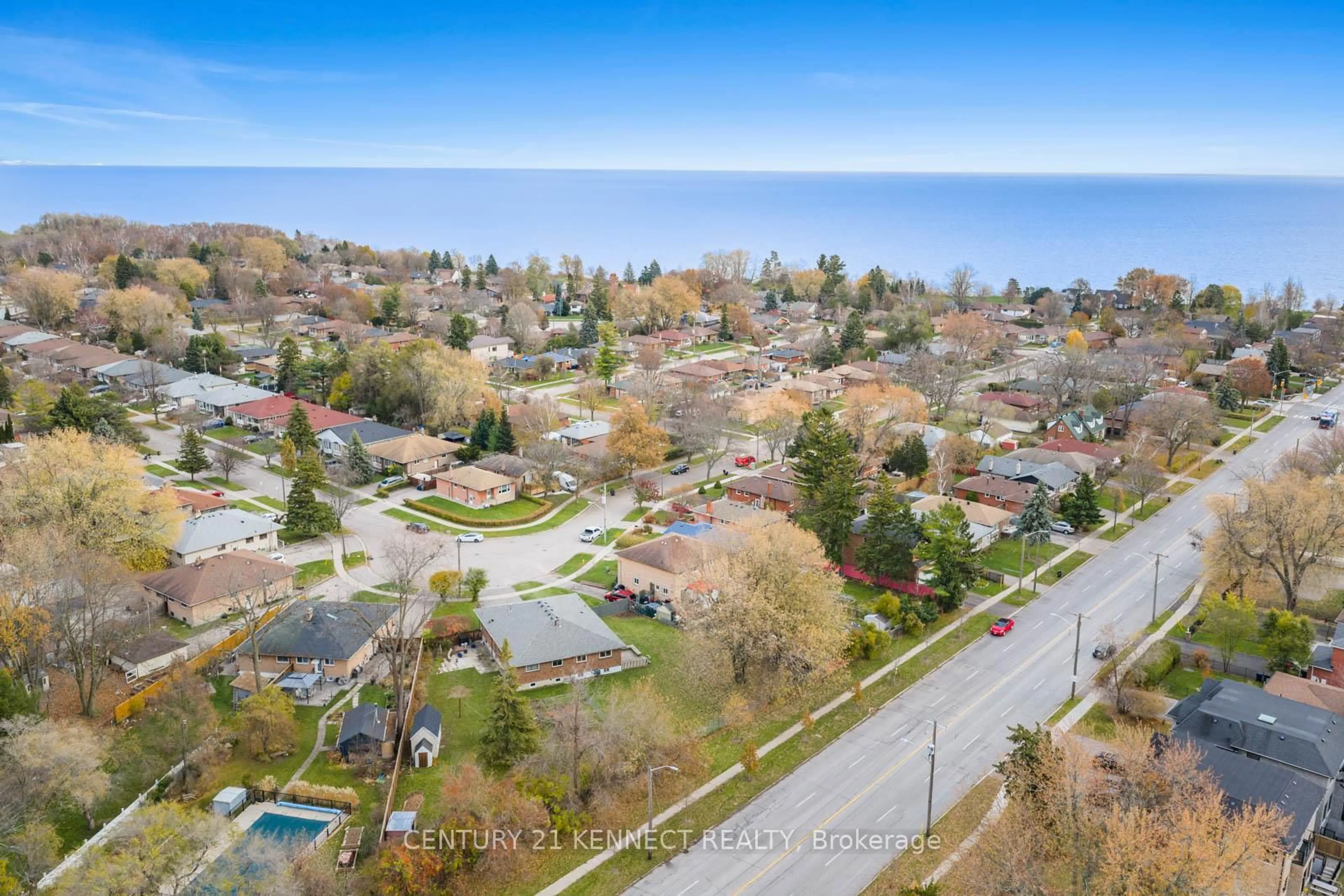 A pic from outside/outdoor area/front of a property/back of a property/a pic from drone, water/lake/river/ocean view for 30 Greyabbey Tr, Toronto Ontario M1E 1V7