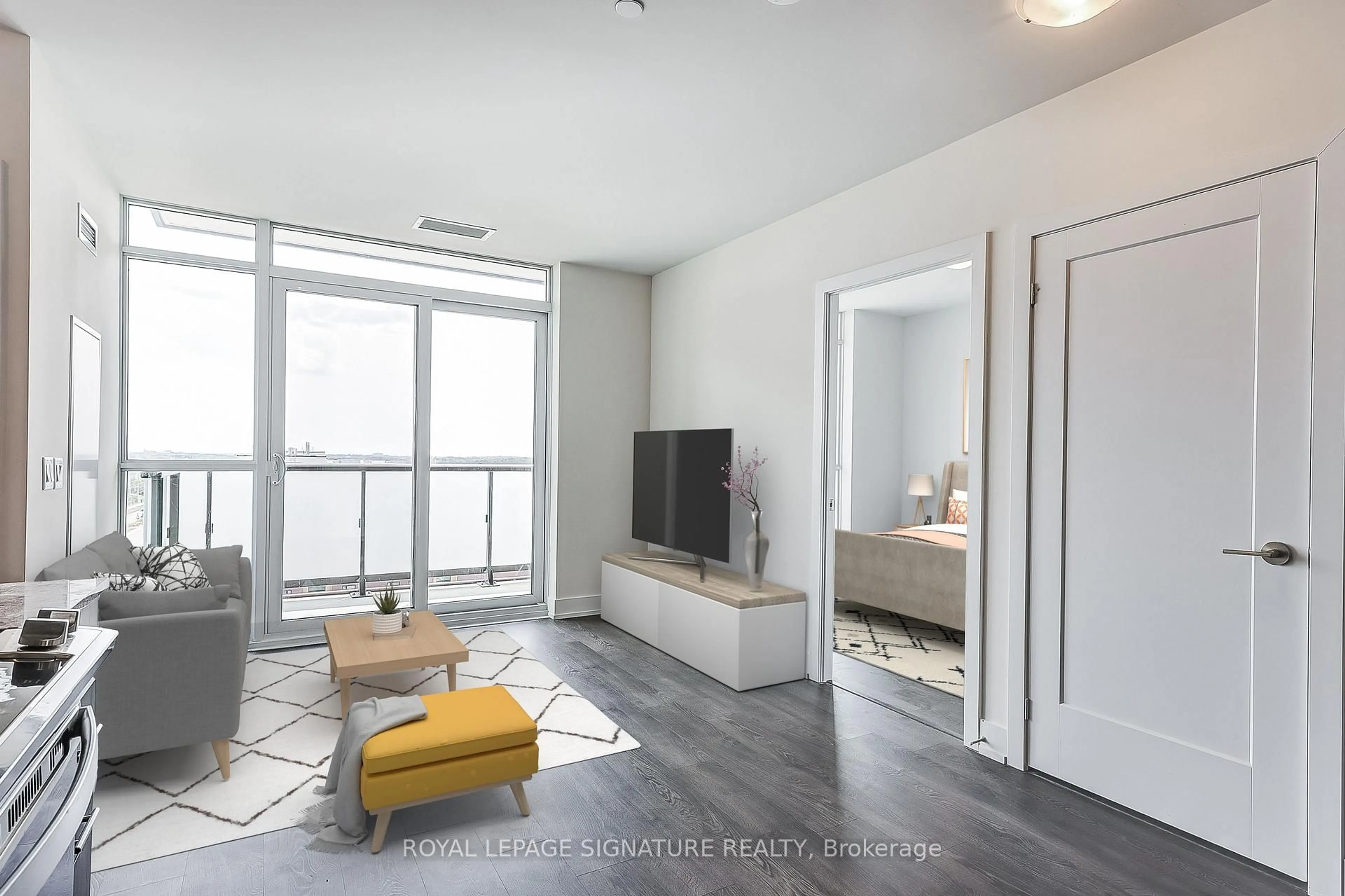 Living room with furniture, unknown for 2550 Simcoe St #716, Oshawa Ontario L1L 0R5