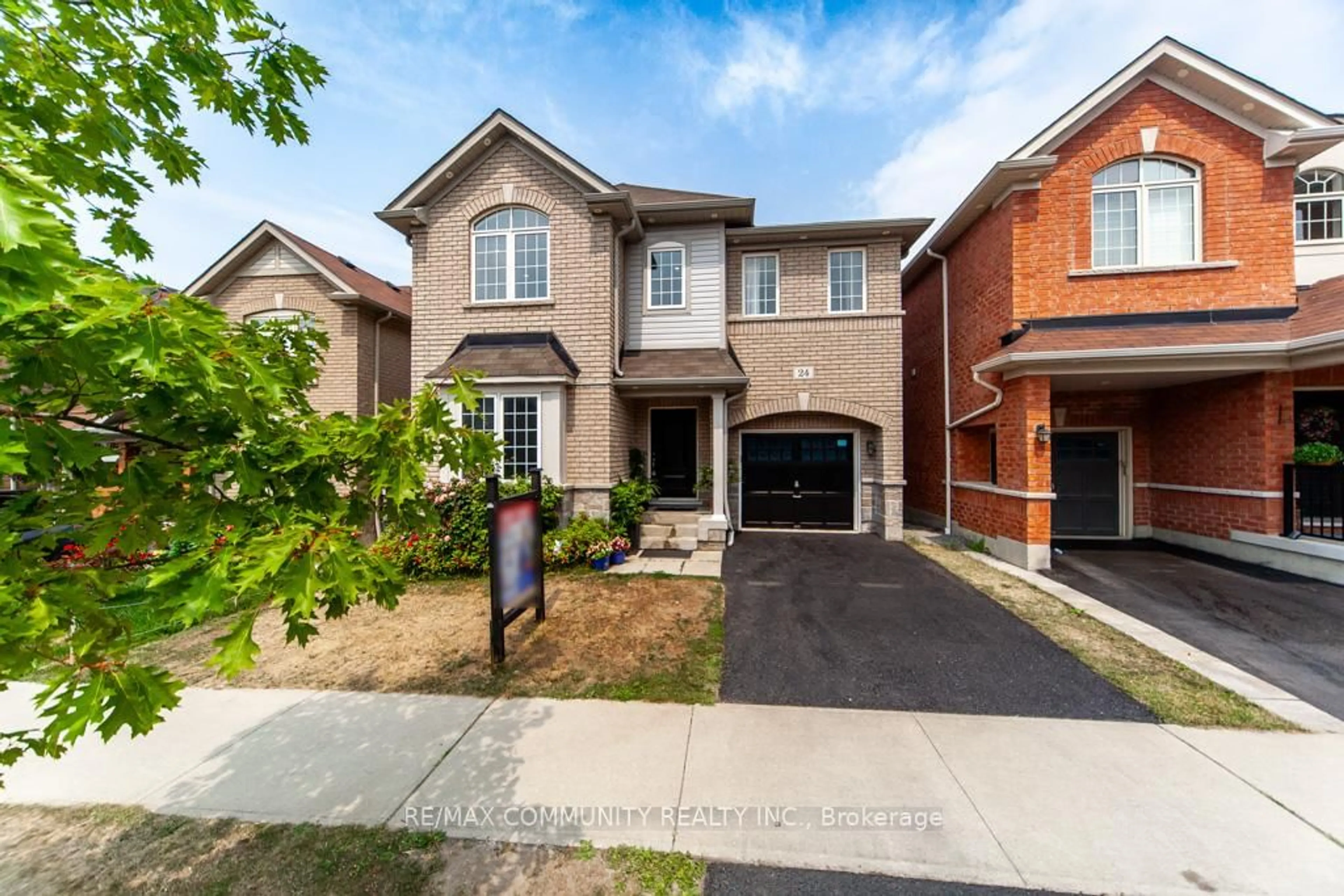 Home with brick exterior material, street for 24 Raithby Cres, Ajax Ontario L1Z 0S6