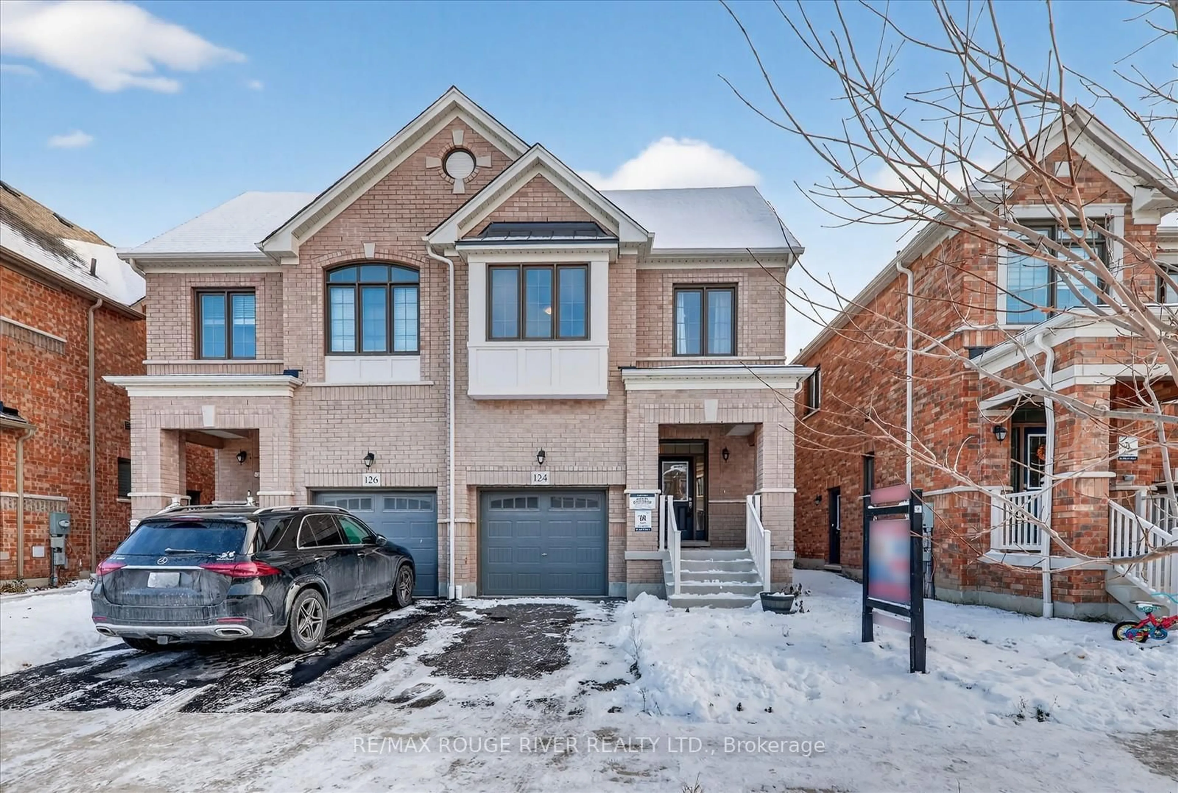 Home with brick exterior material, street for 124 Laing Dr, Whitby Ontario L1P 0N5