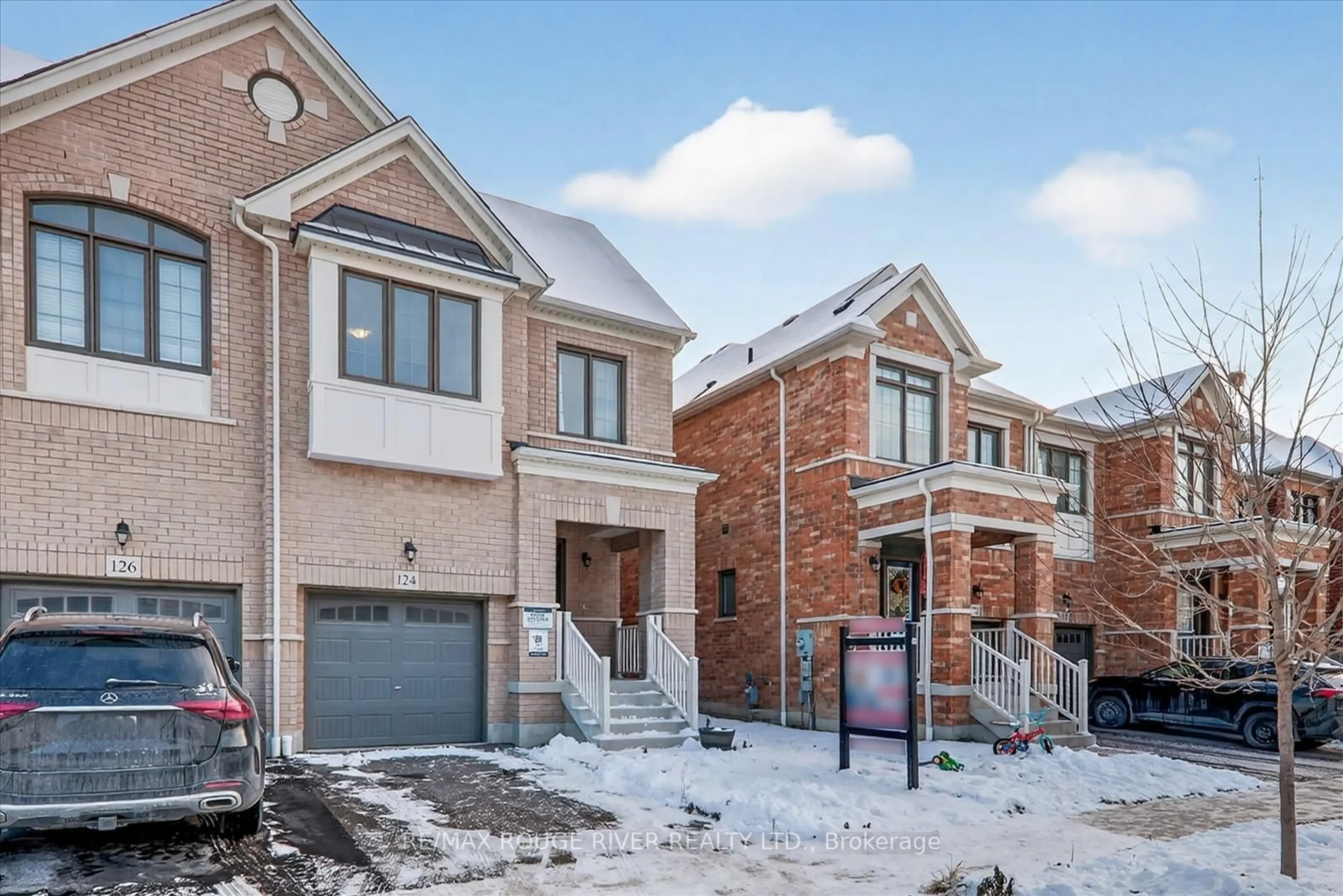 Home with brick exterior material, street for 124 Laing Dr, Whitby Ontario L1P 0N5