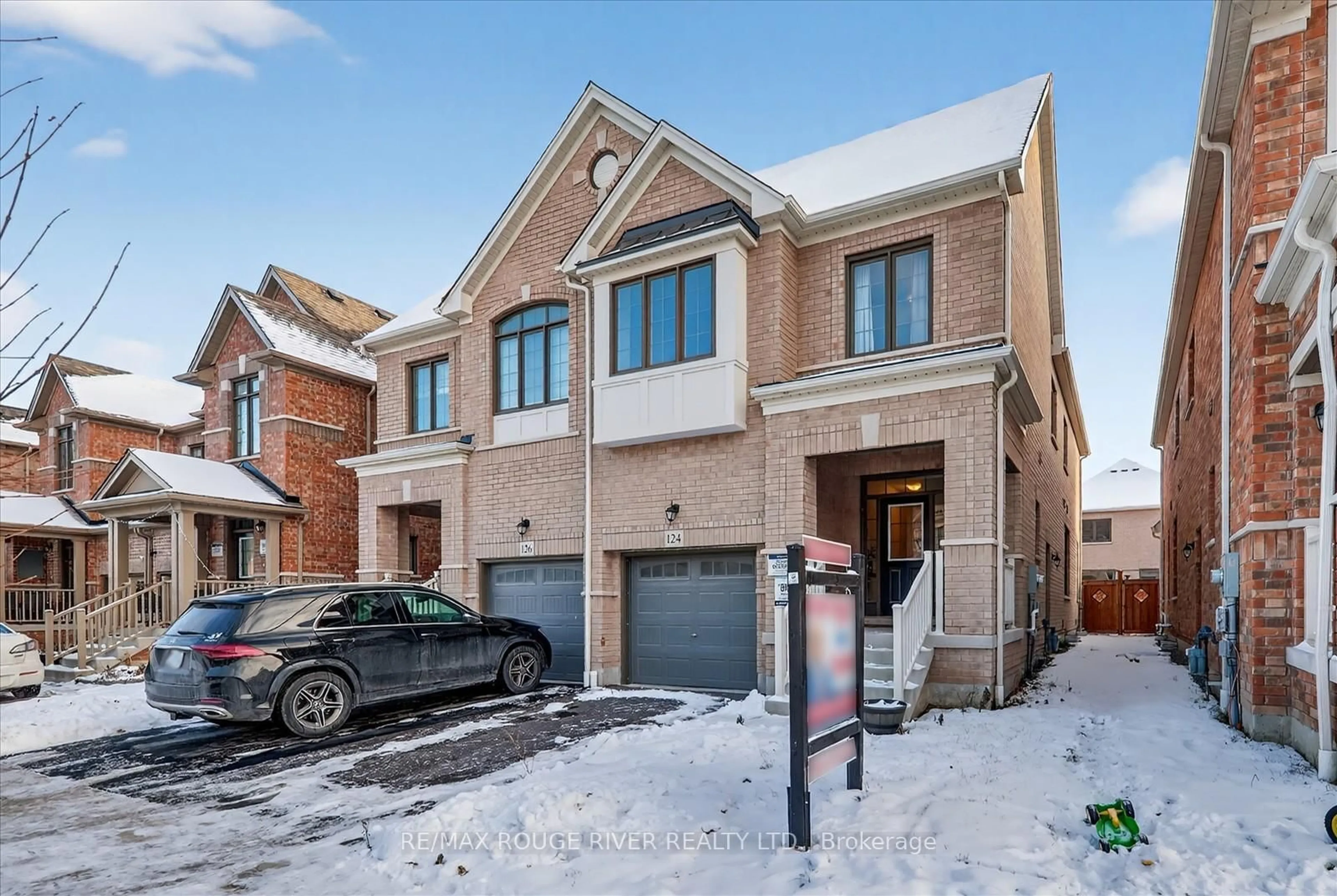 Home with brick exterior material, street for 124 Laing Dr, Whitby Ontario L1P 0N5