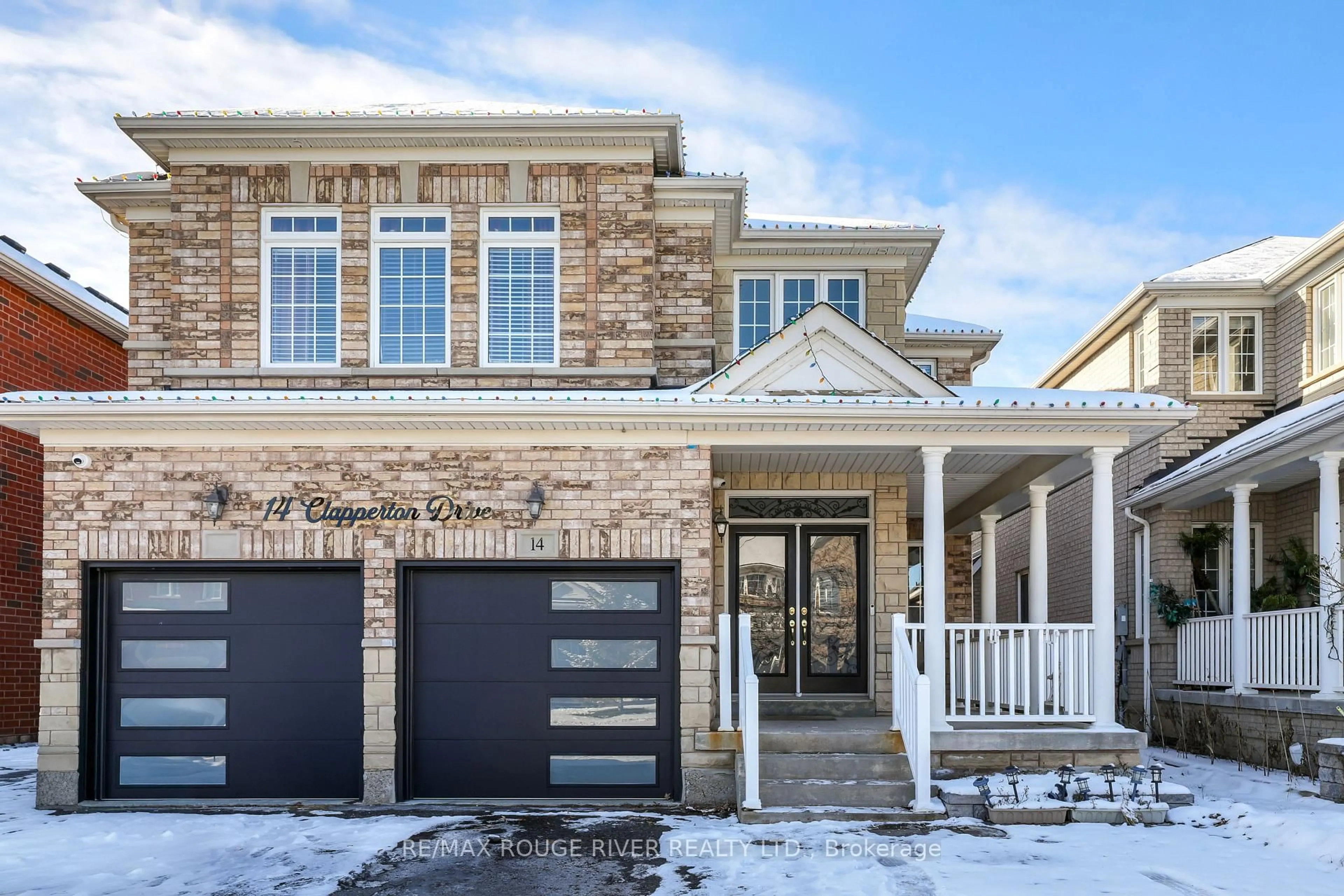 Home with brick exterior material, street for 14 Clapperton Dr, Ajax Ontario L1T 4X9