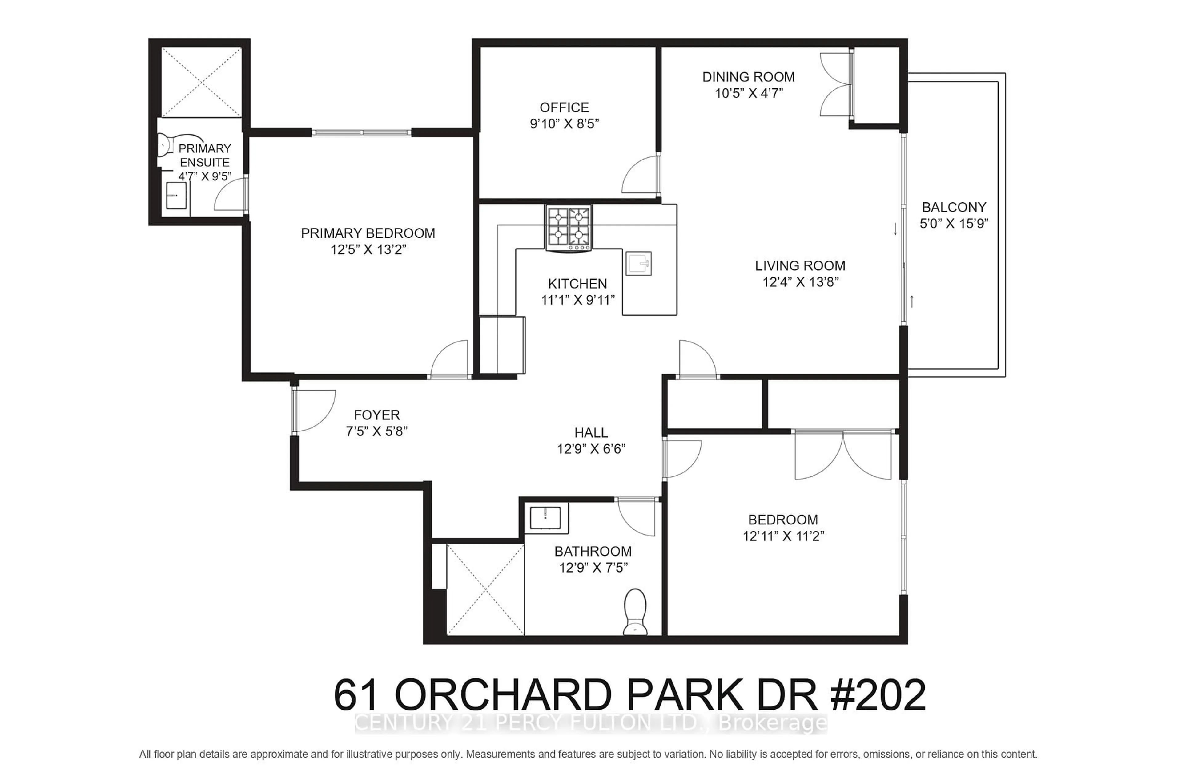 Floor plan for 61 Orchard Park Dr #202, Toronto Ontario M1E 0C8