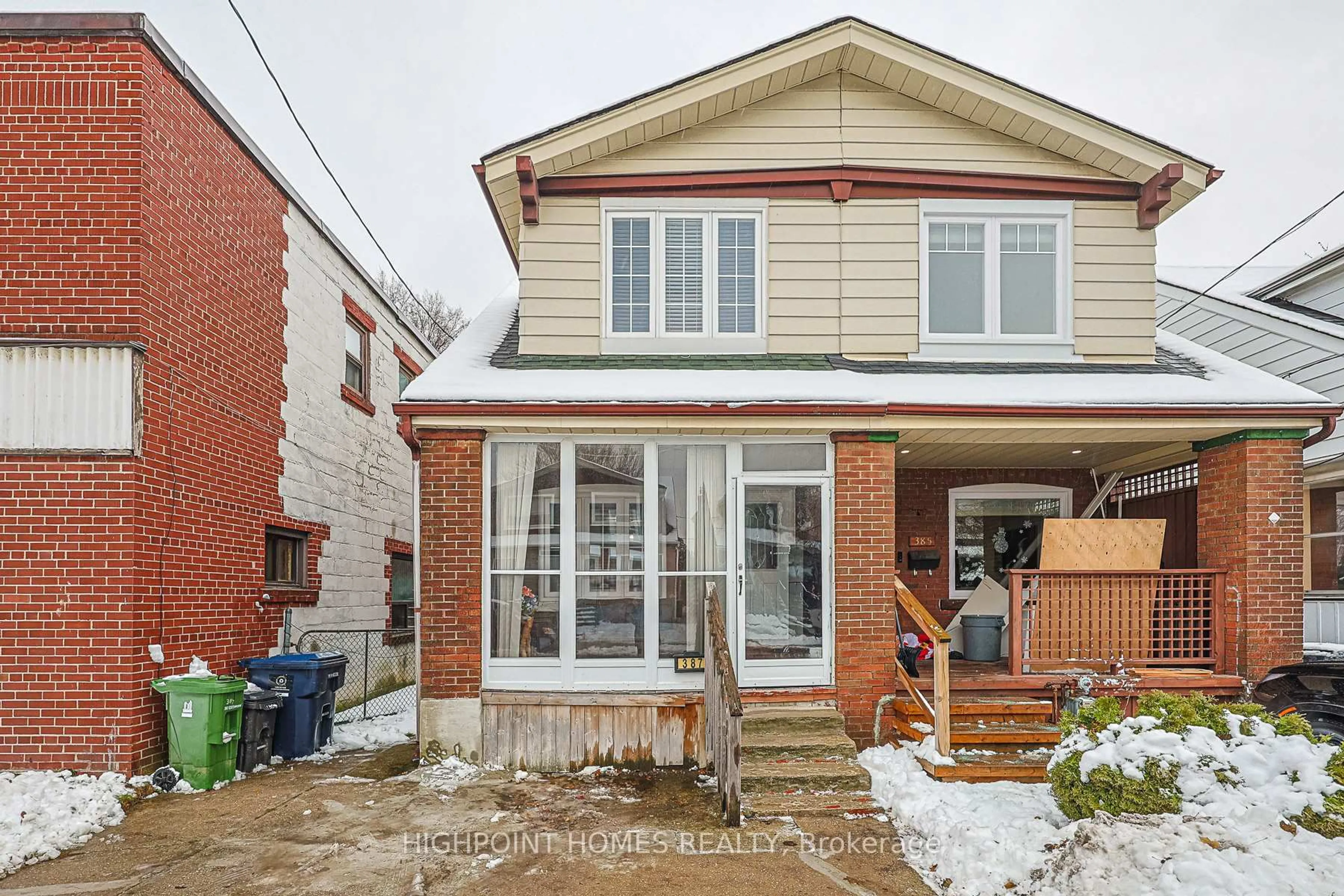 Home with brick exterior material, street for 387 Sammon Ave, Toronto Ontario M4J 2A6