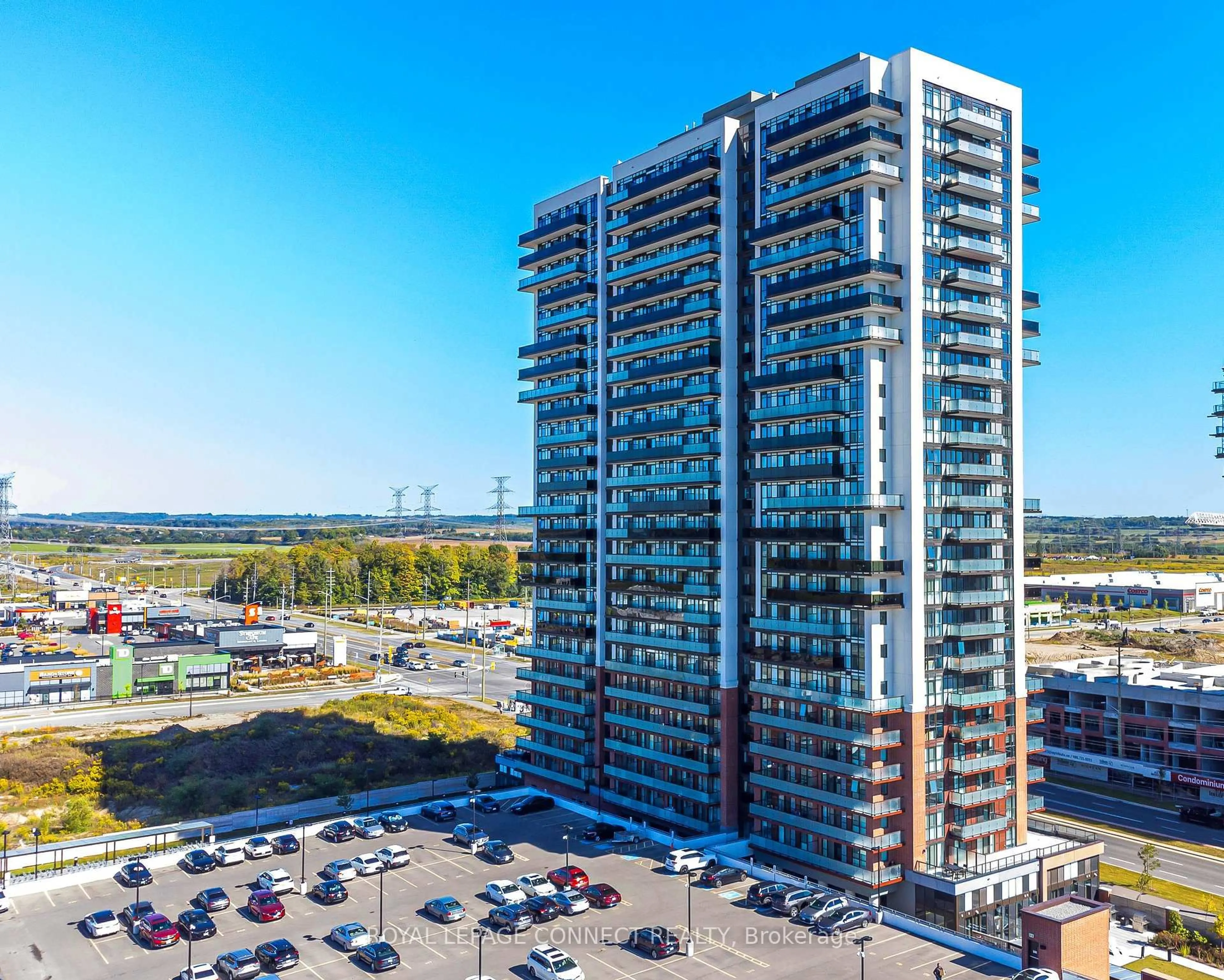 A pic from outside/outdoor area/front of a property/back of a property/a pic from drone, city buildings view from balcony for 2550 Simcoe St #718, Oshawa Ontario L1L 0R5