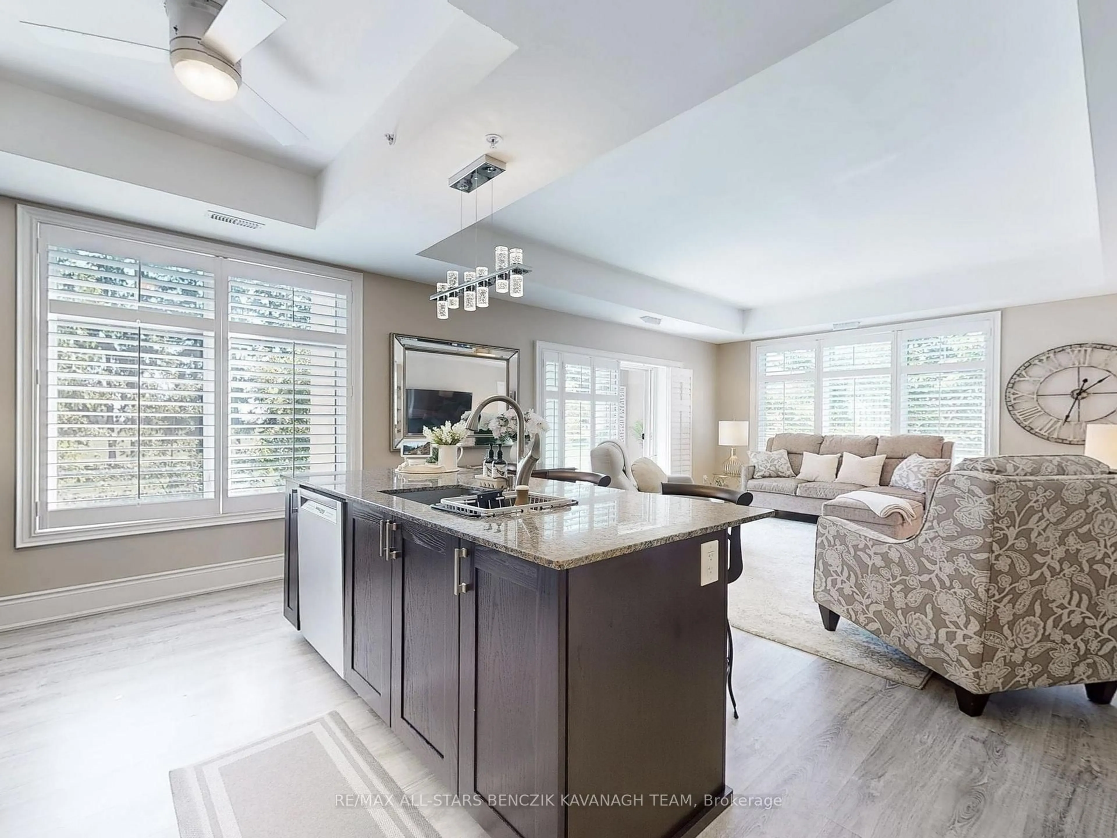 Open concept kitchen, ceramic/tile floor for 680 Gordon St #206, Whitby Ontario L1N 0L2