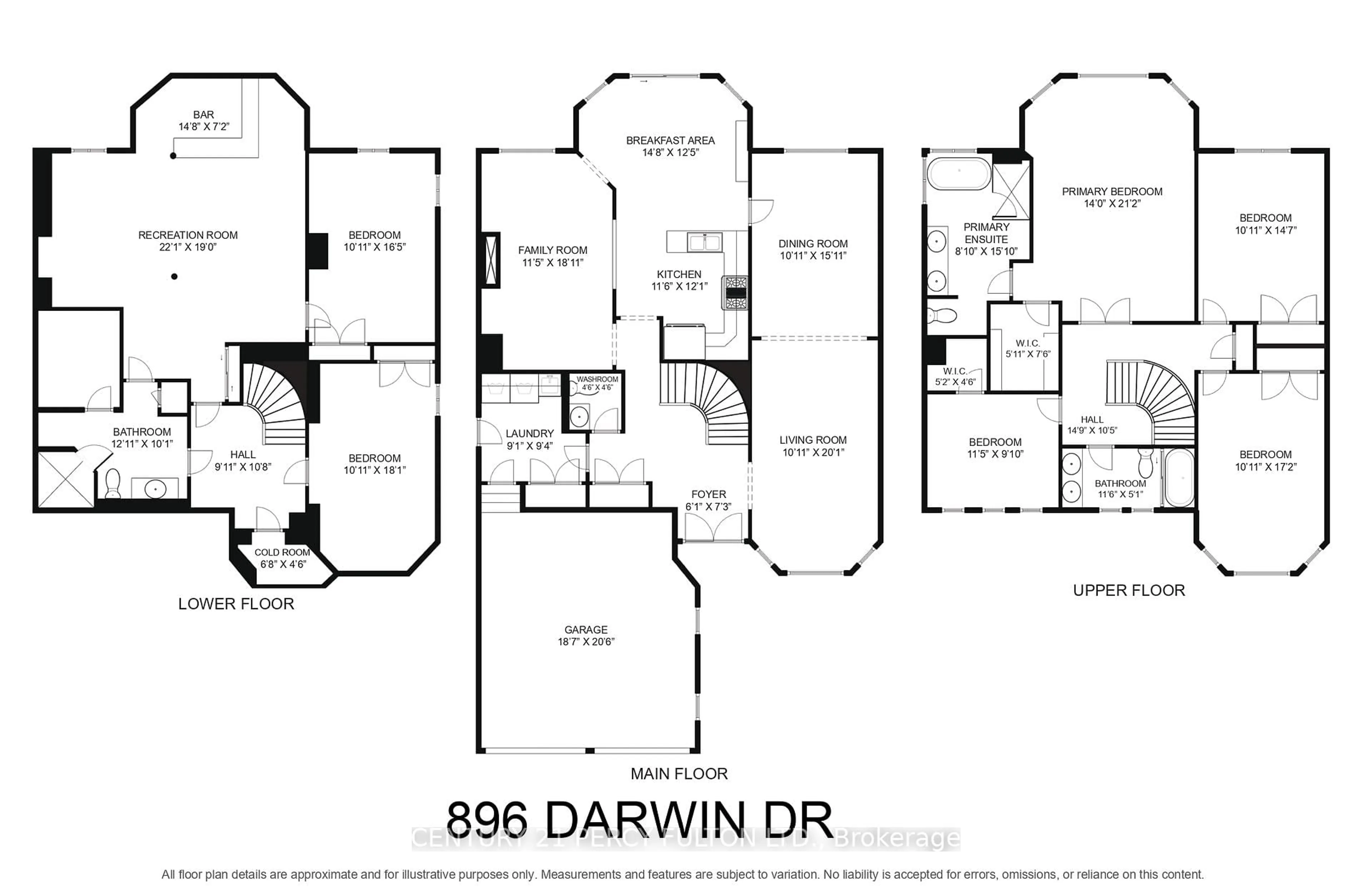 Floor plan for 896 Darwin Dr, Pickering Ontario L1X 2P8