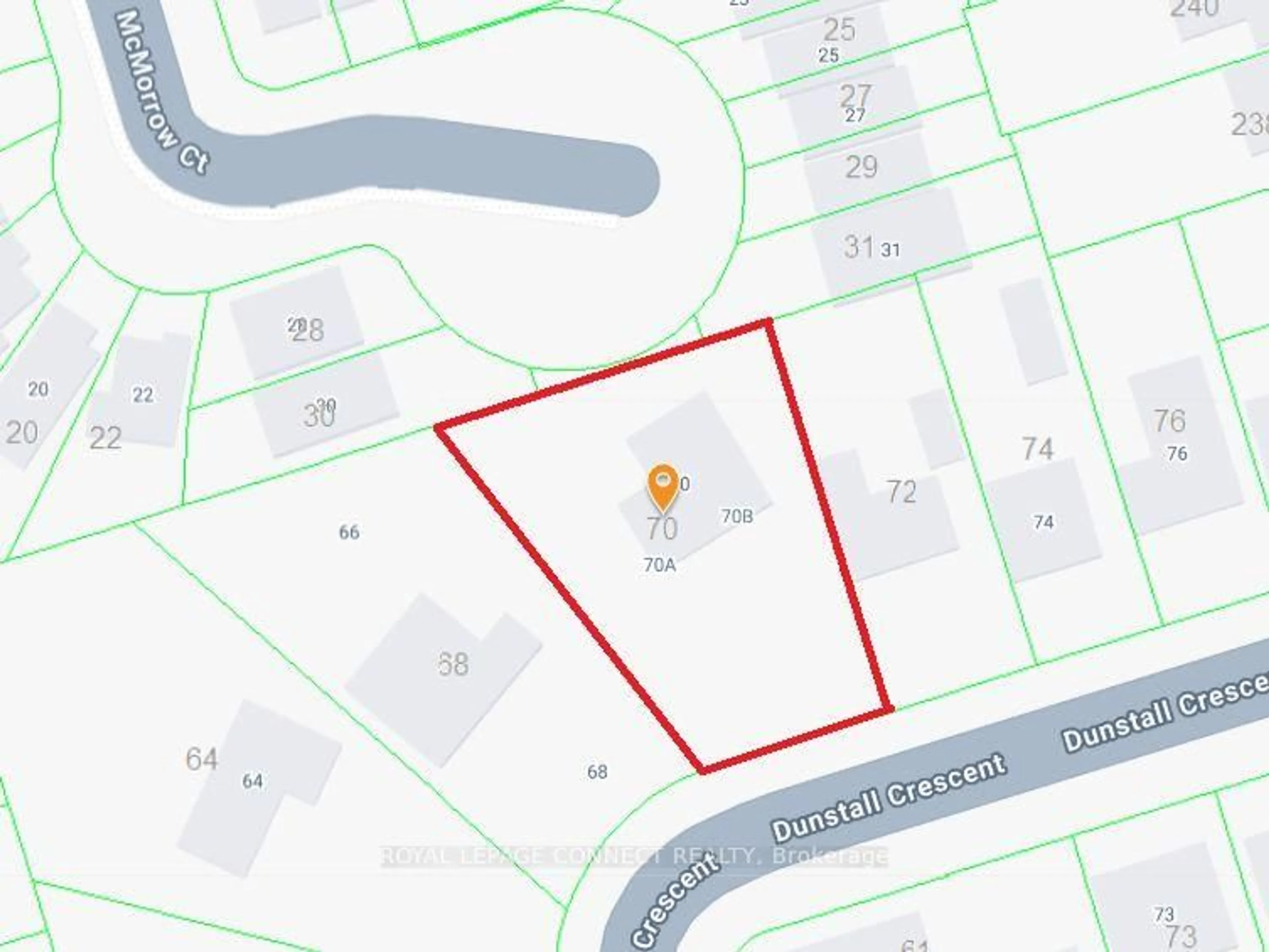 Picture of a map for 70 Dunstall Cres, Toronto Ontario M1E 3M4