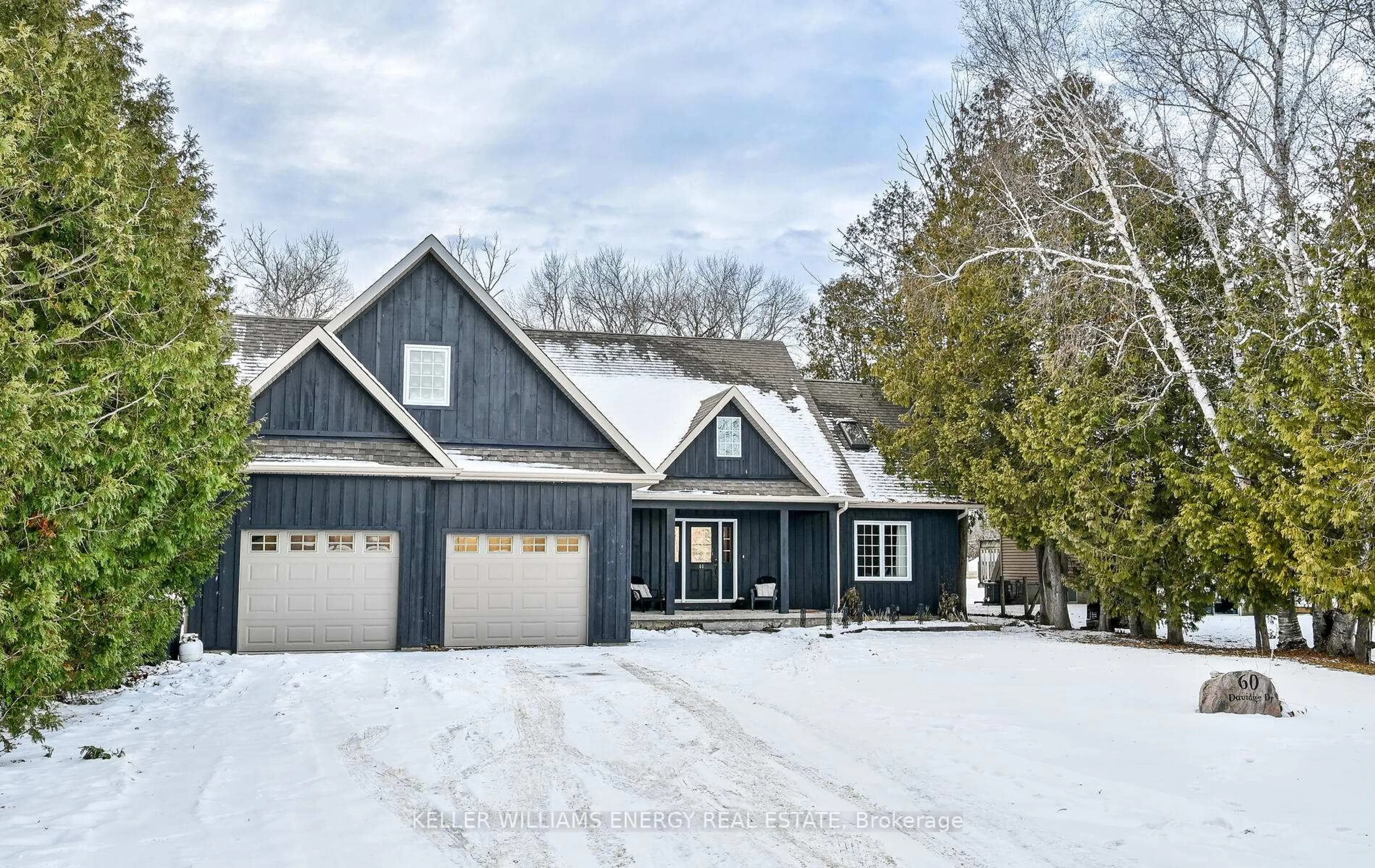 Home with vinyl exterior material, street for 60 Davidge Dr, Scugog Ontario L9L 1B6