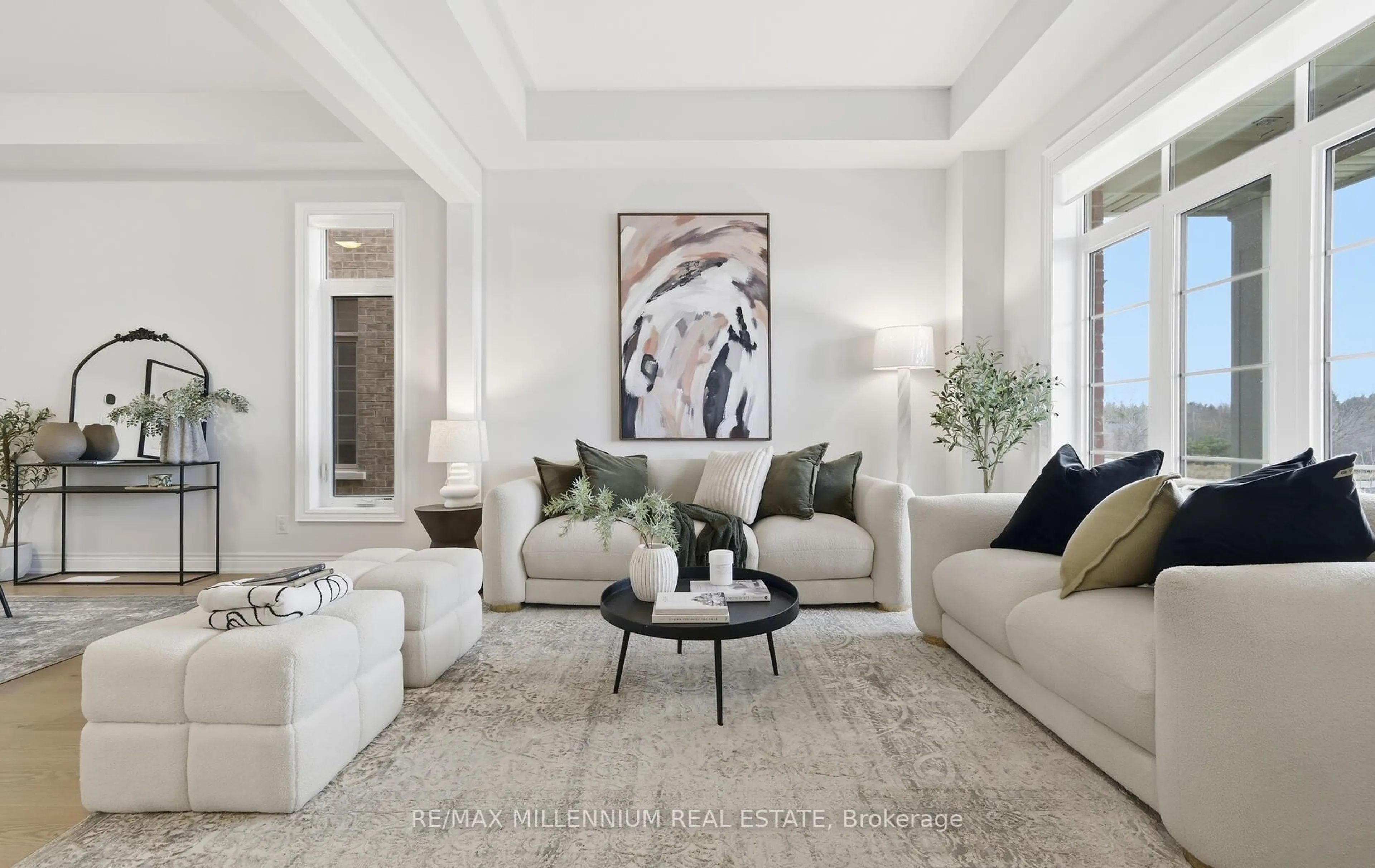 Living room with furniture, carpet floor for 7 Spring Garden Crt, Whitby Ontario L1P 1Y4