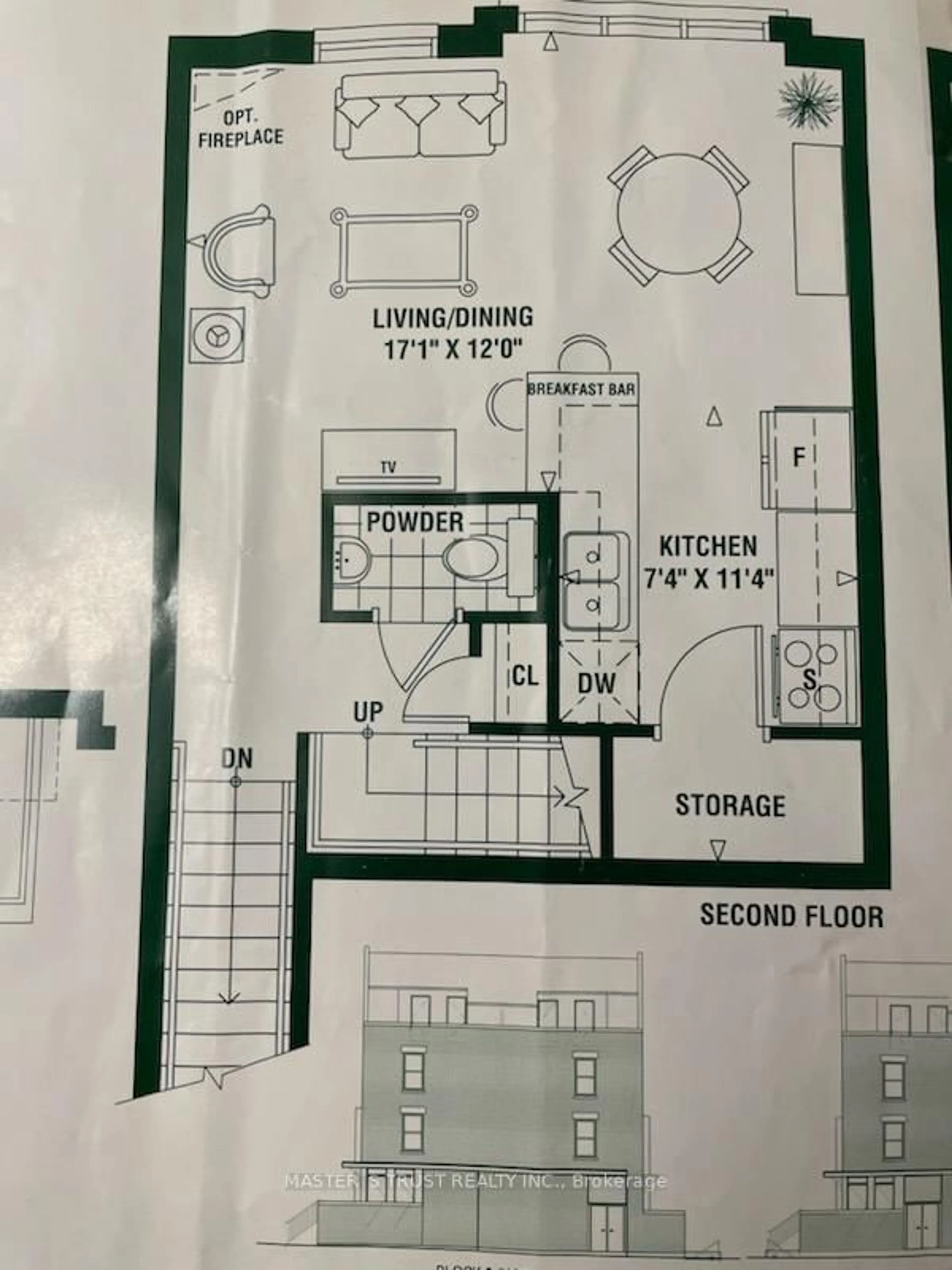 Floor plan for 74 Munro St #Unit4, Toronto Ontario M4M 2S9
