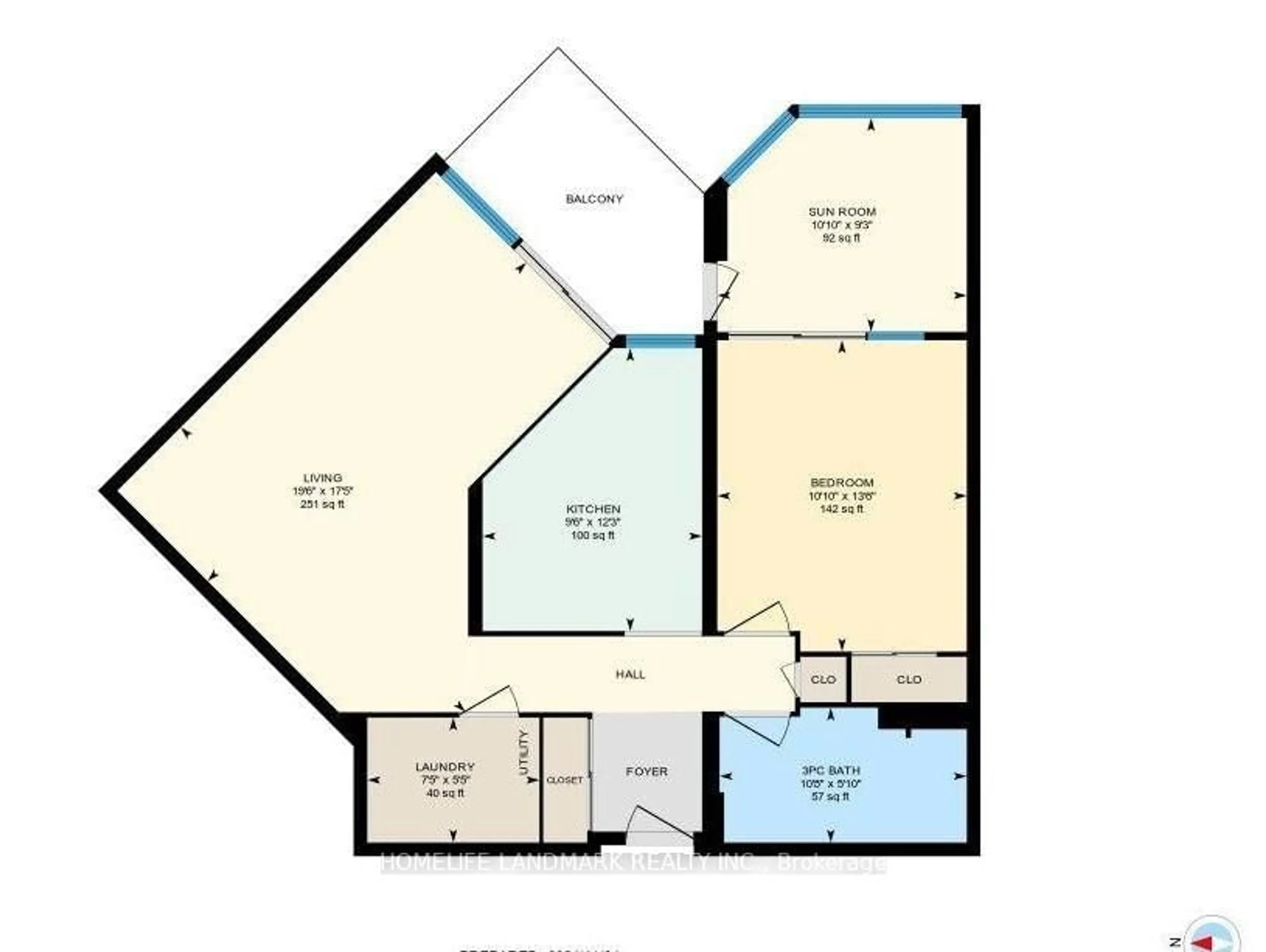Floor plan for 4725 Sheppard Ave #1217, Toronto Ontario M1S 5B2
