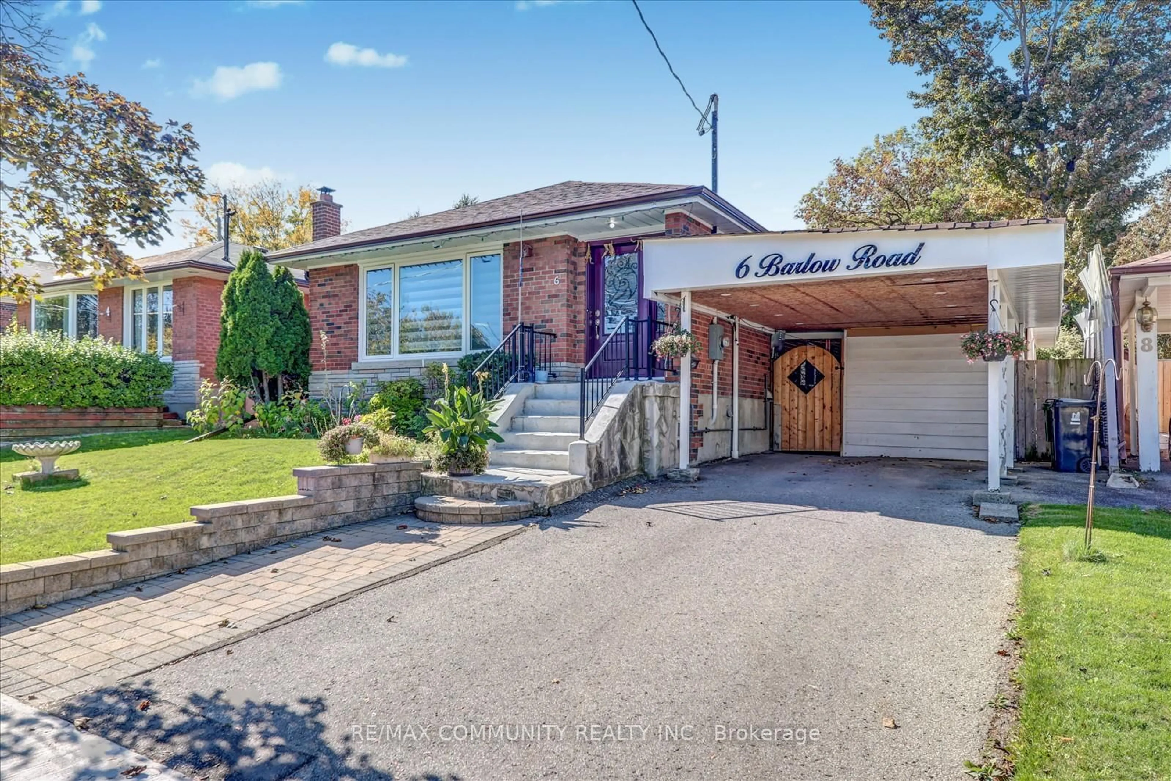 Home with brick exterior material, street for 6 Barlow Rd, Toronto Ontario M1G 2B4