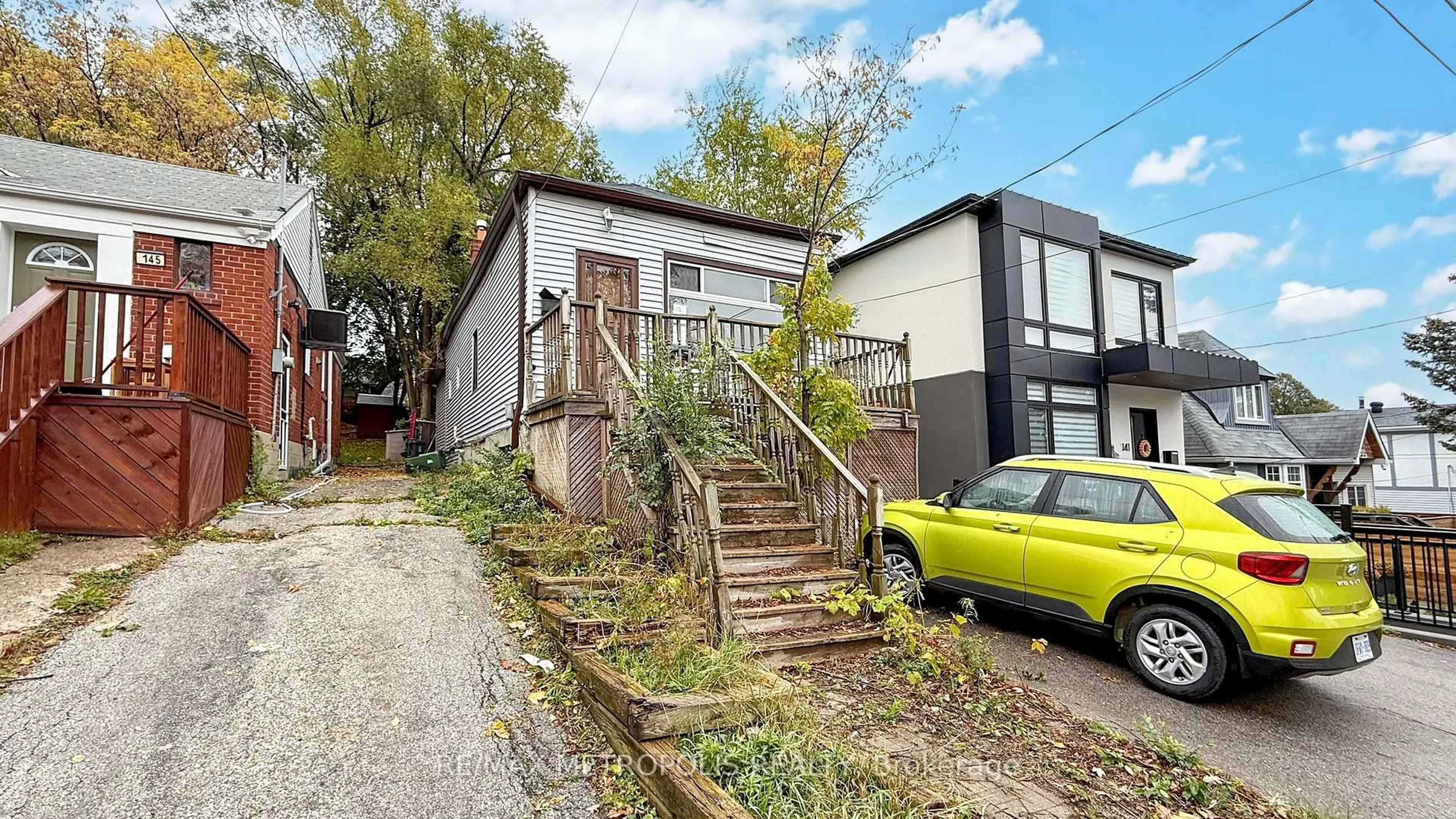 A pic from outside/outdoor area/front of a property/back of a property/a pic from drone, street for 143 Kalmar Ave, Toronto Ontario M1N 3G6