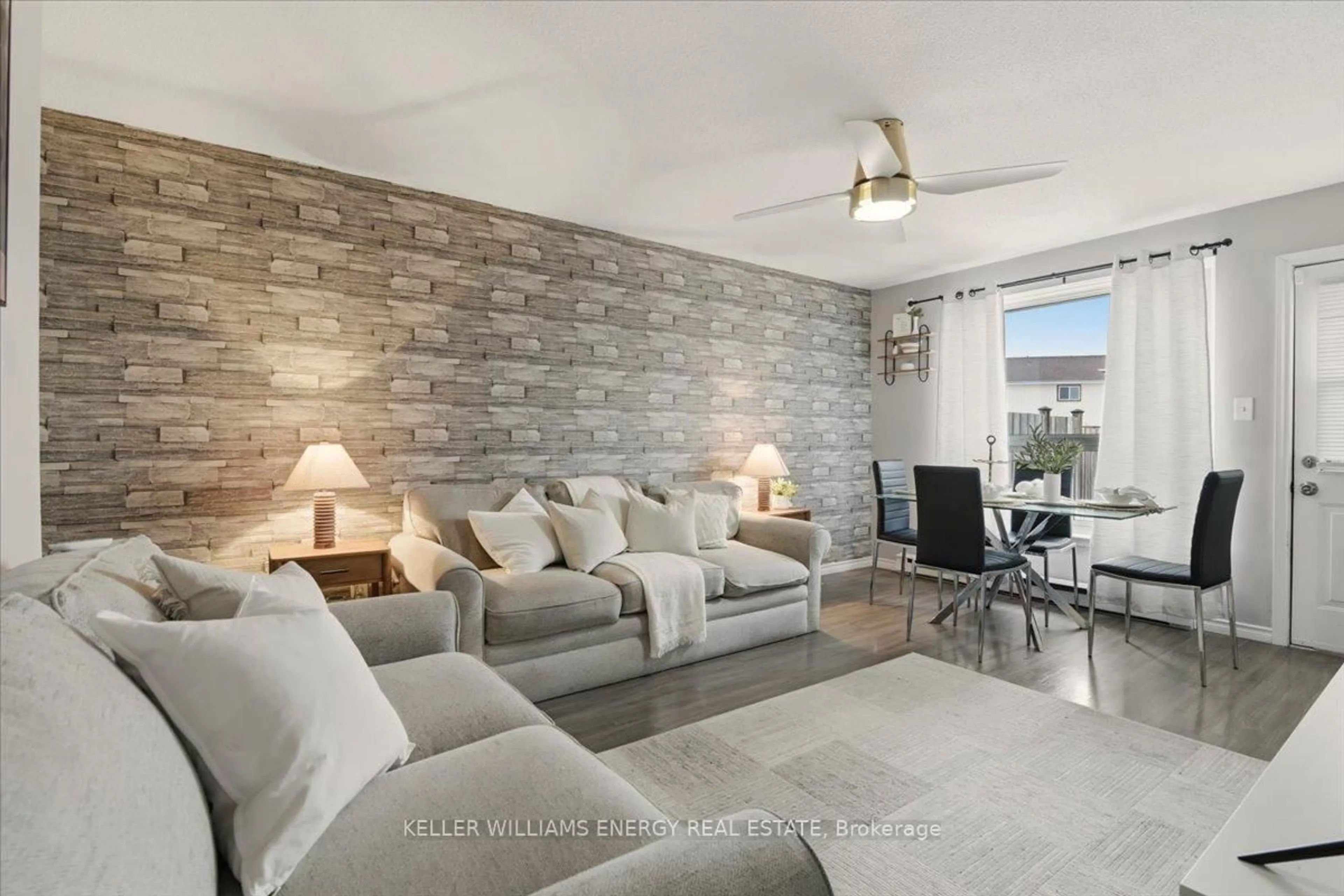 Living room with furniture, unknown for 120 Nonquon Rd #76, Oshawa Ontario L1G 7E6