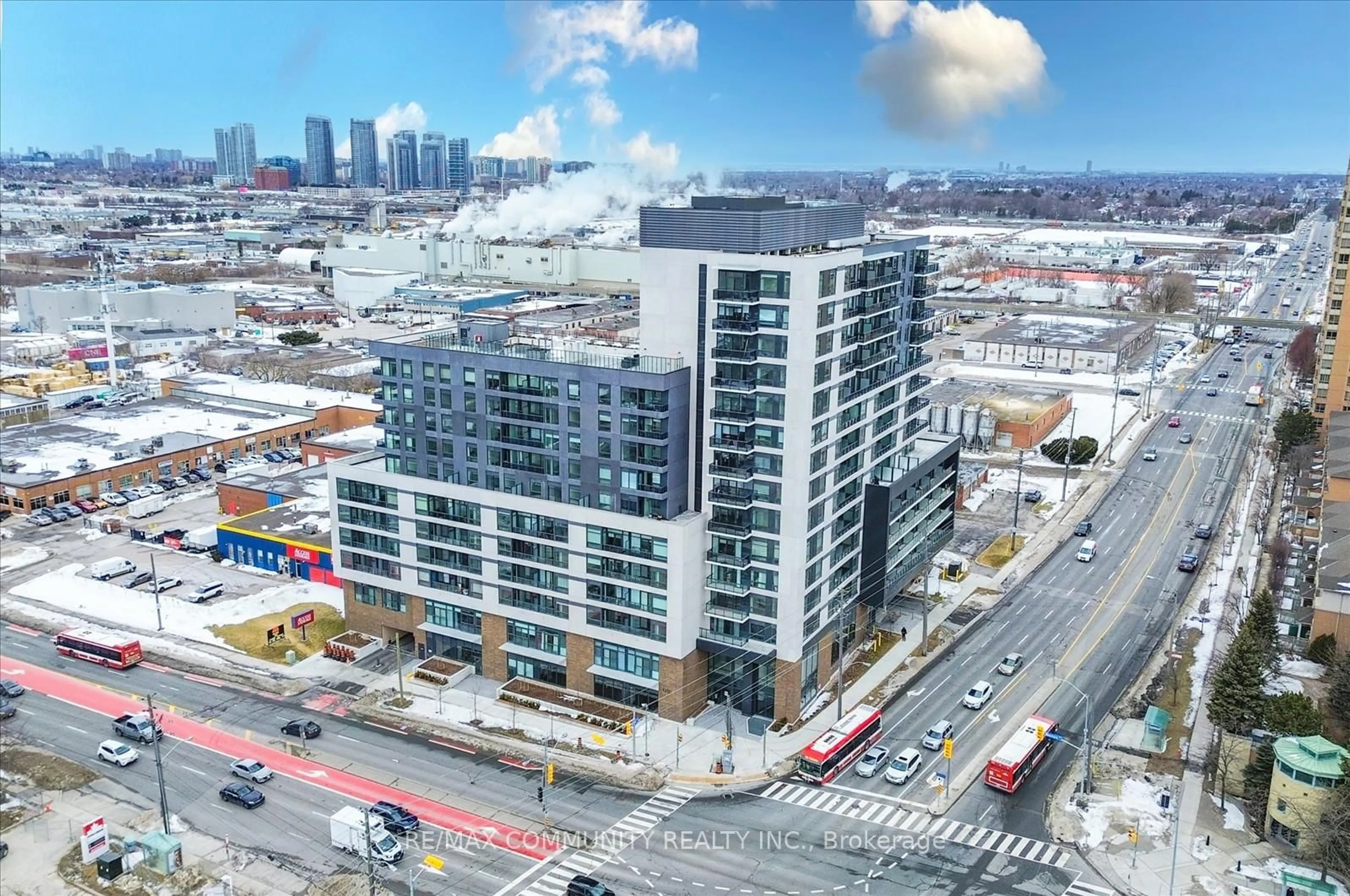 A pic from outside/outdoor area/front of a property/back of a property/a pic from drone, city buildings view from balcony for 1350 Ellesmere Rd #619, Toronto Ontario M1P 0G6
