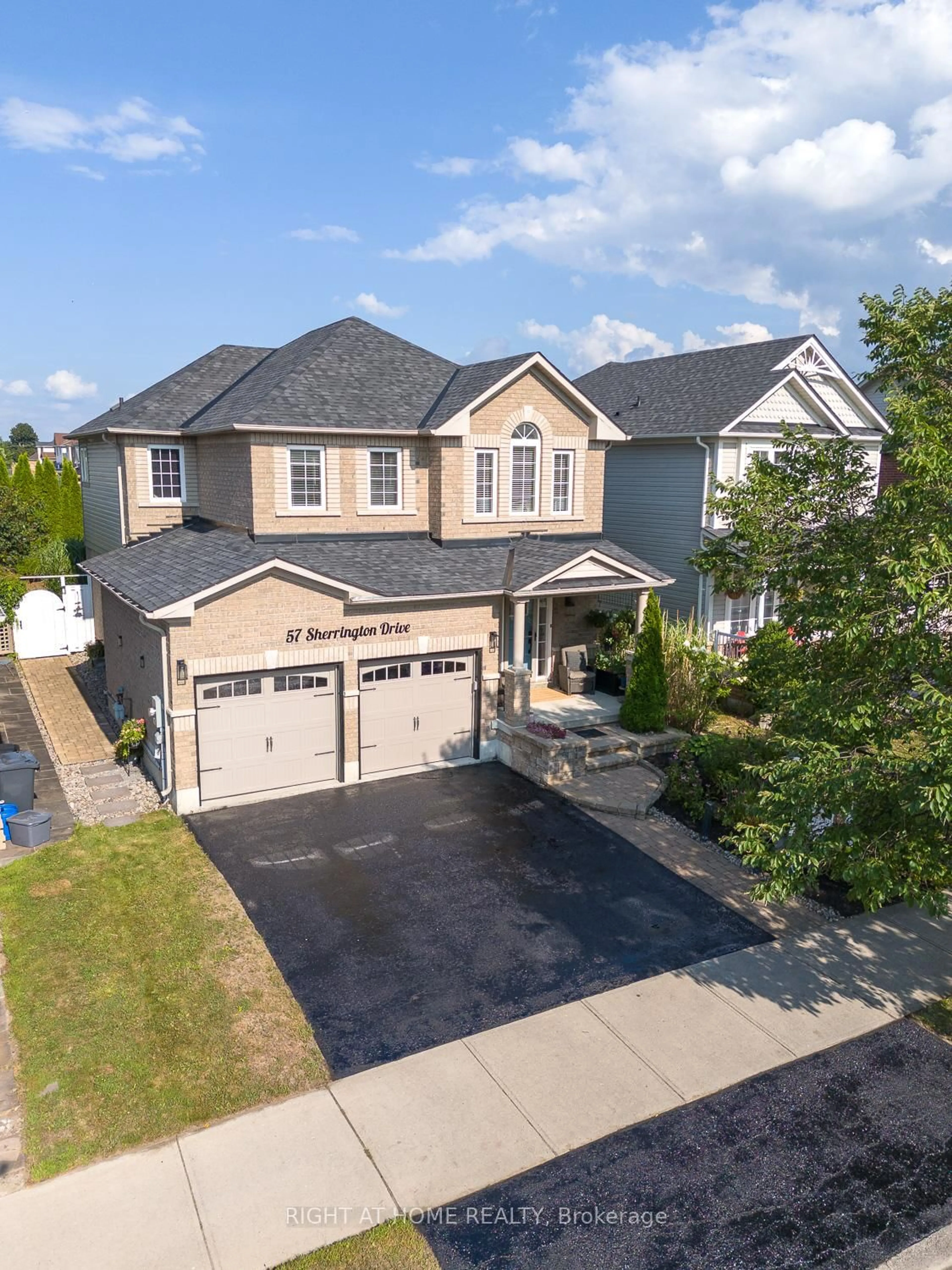 A pic from outside/outdoor area/front of a property/back of a property/a pic from drone, street for 57 Sherrington Dr, Scugog Ontario L9L 2E8