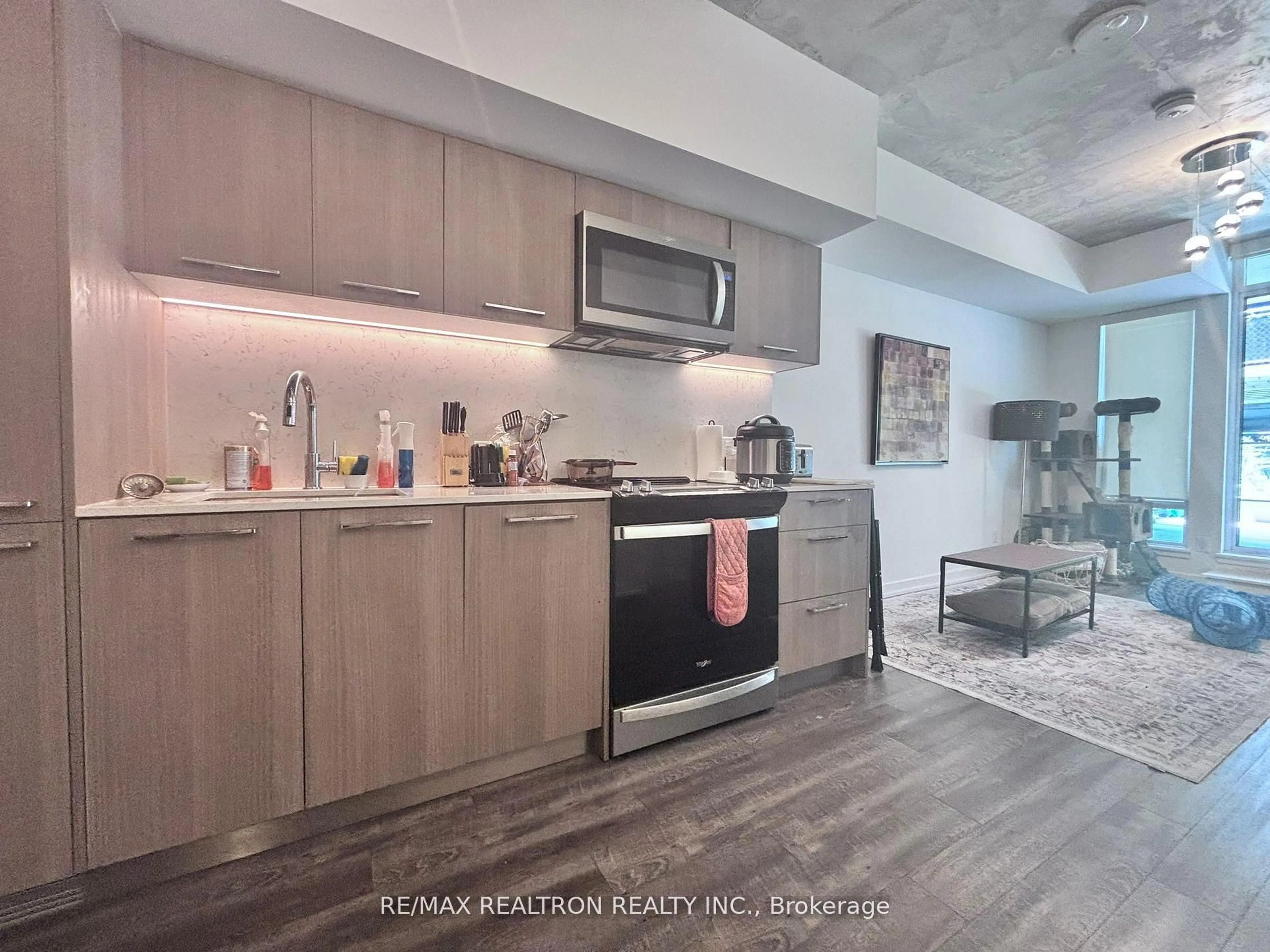 Open concept kitchen, unknown for 45 Baseball Pl #207, Toronto Ontario M4M 0H1
